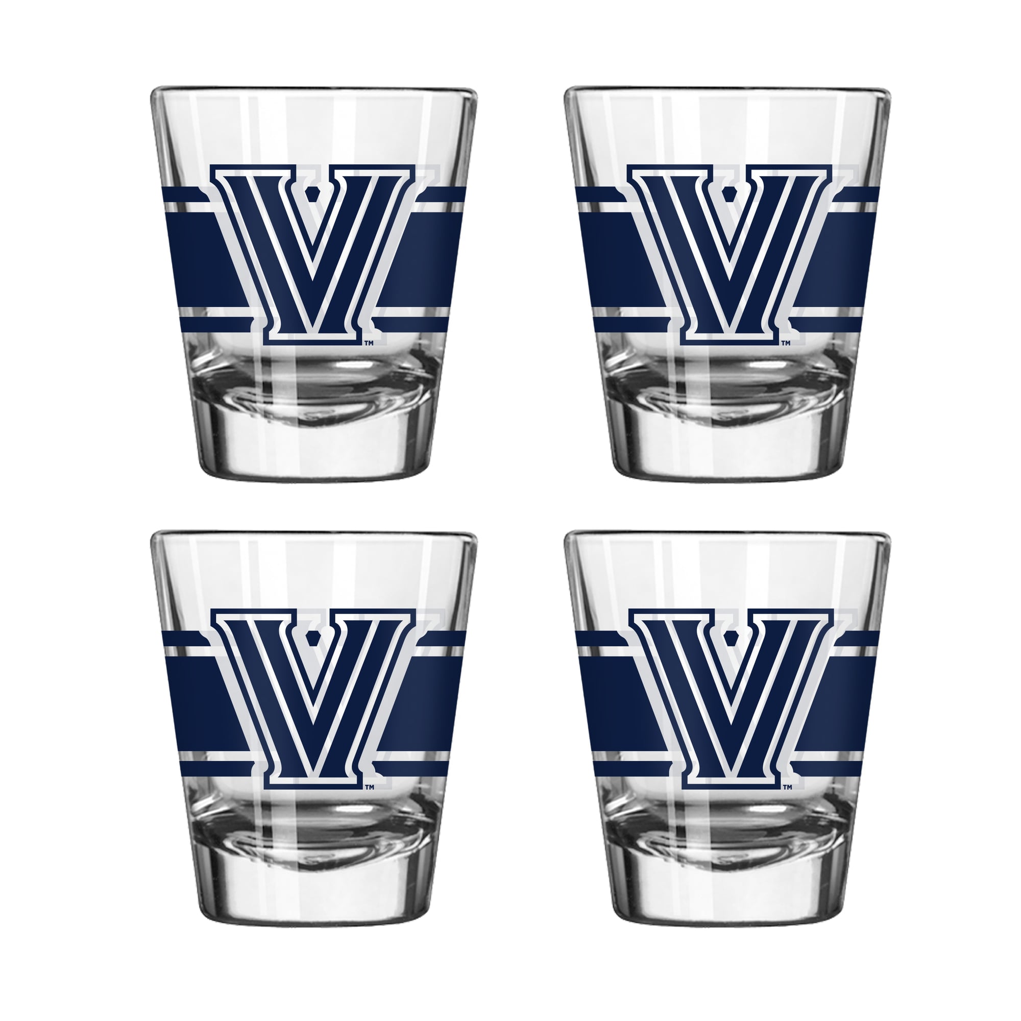 Ensemble de quatre verres à shot rayés Logo Brands Villanova Wildcats