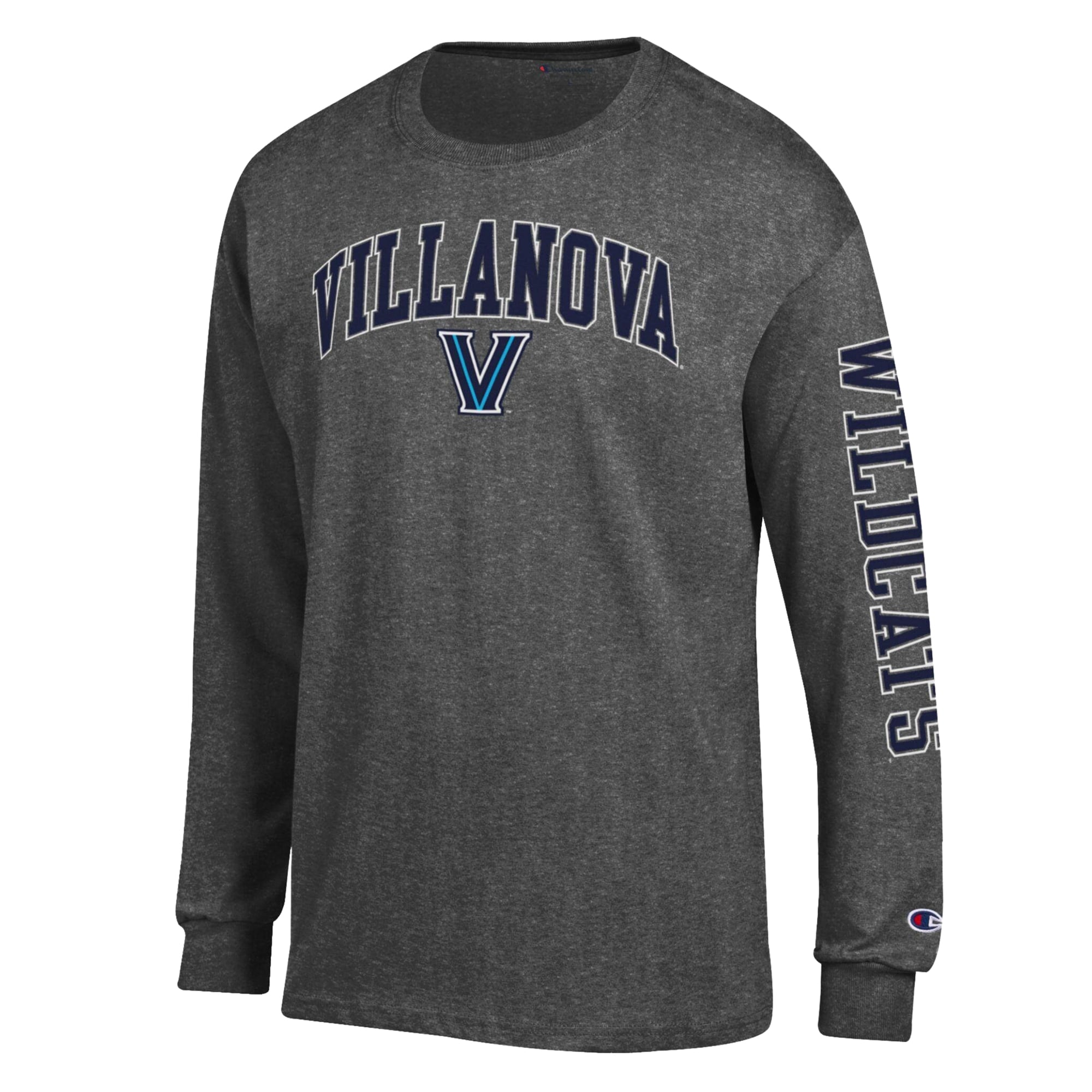T-shirt à manches longues pour homme Champion Heather Gray Villanova Wildcats Arch Logo