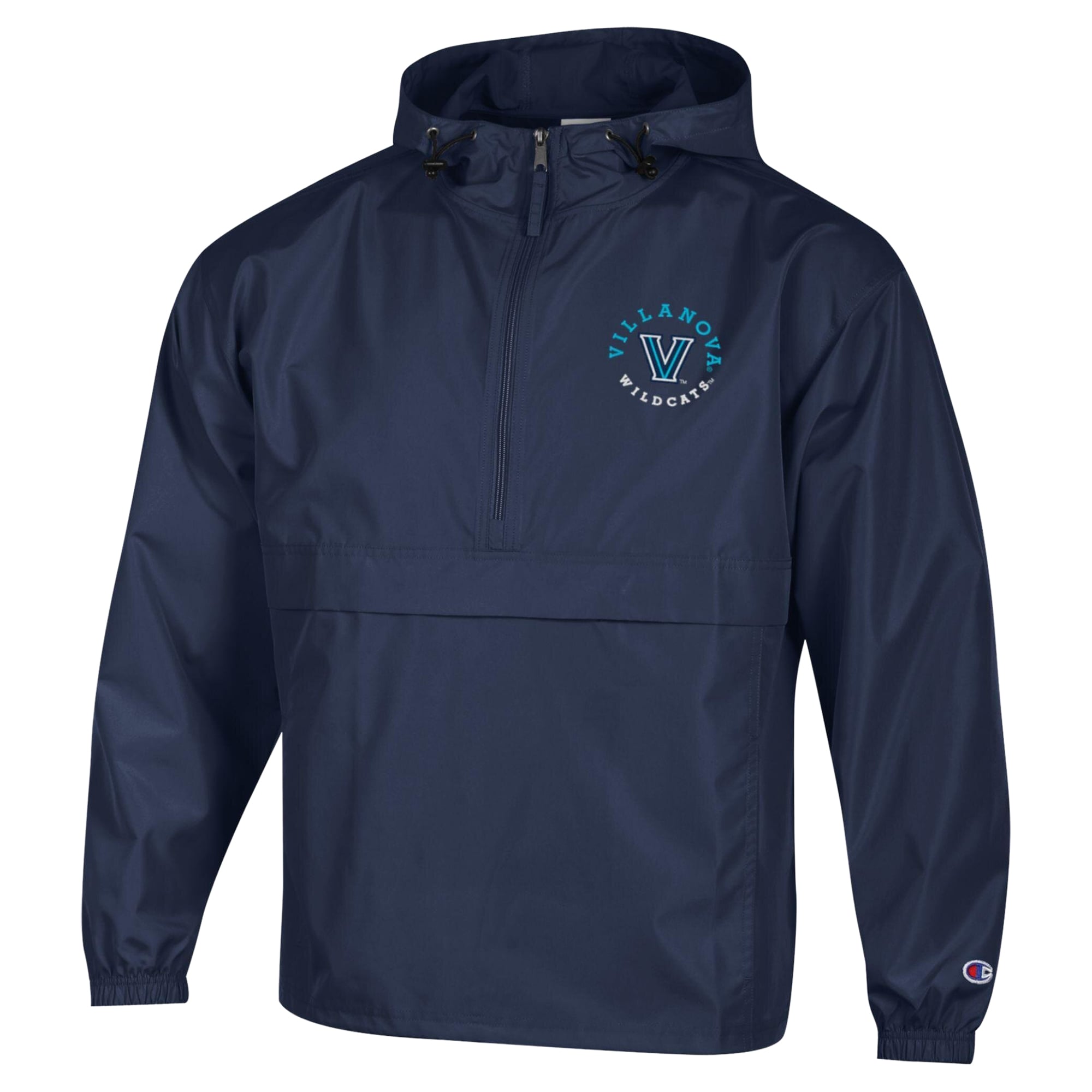 Veste à capuche zippée demi-zip compressible Champion Navy Villanova Wildcats pour homme