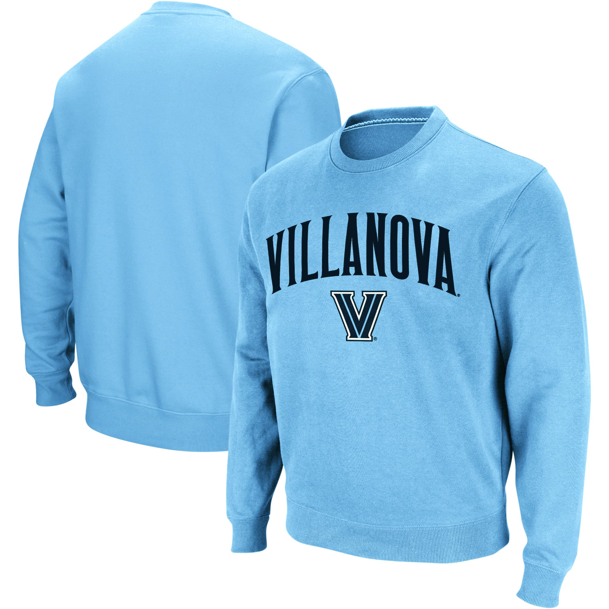 Men's Colosseum Light Blue Villanova Wildcats Arch & Logo Crew