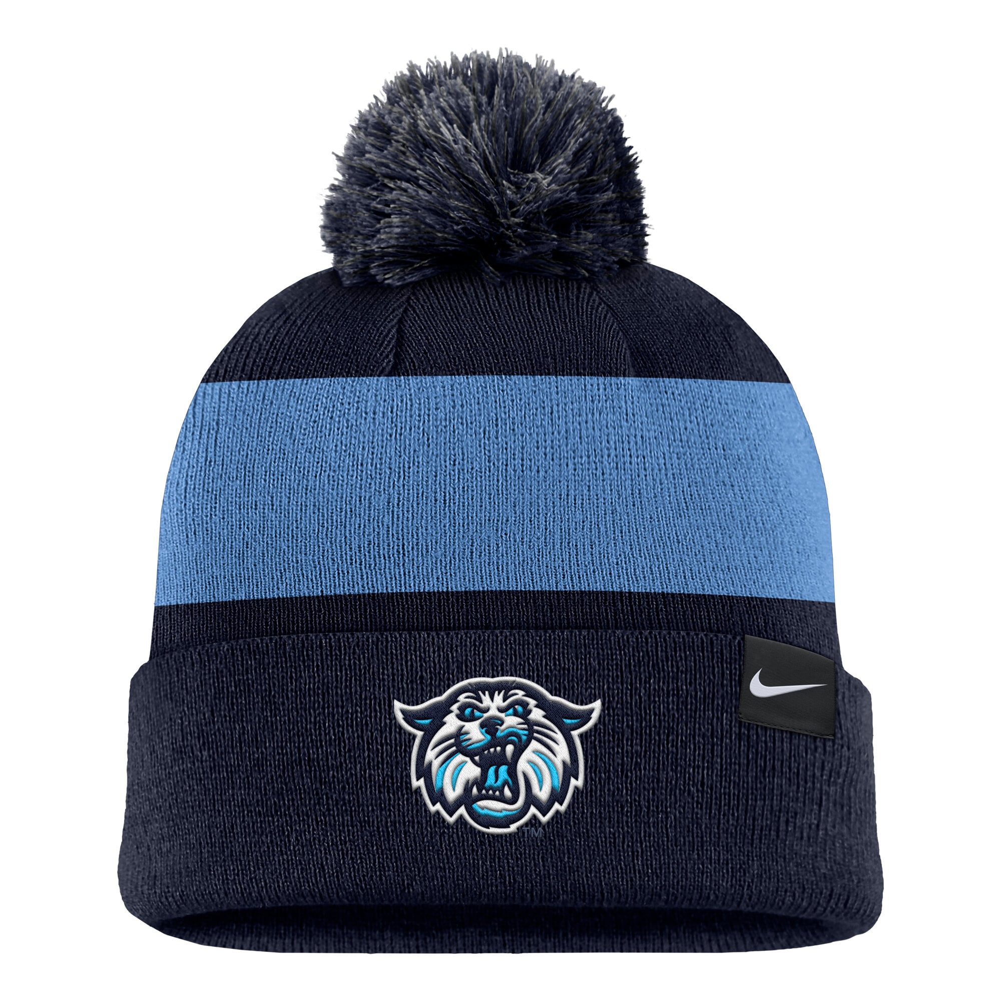 Bonnet à rayures et logo Nike Villanova Wildcats Primetime bleu marine avec pompon