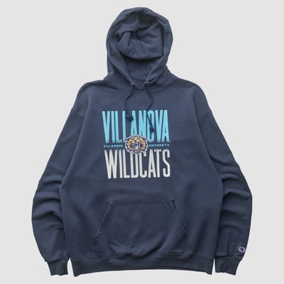 Villanova Wildcats Champion 2000s Hooded Pullover Sweatshirt - Navy - M by Fanatics Real Vintage