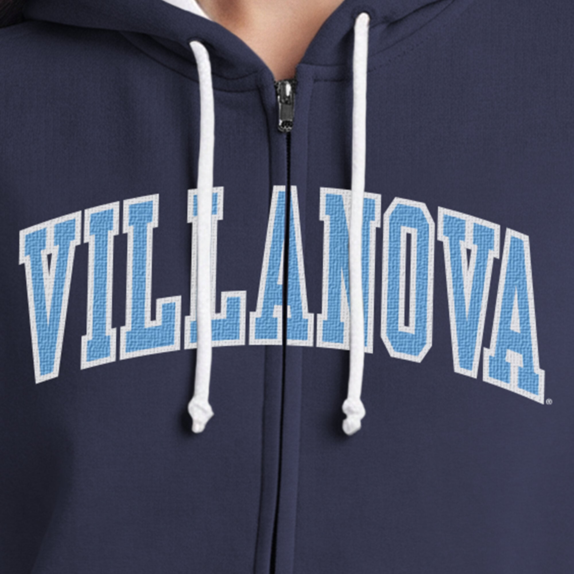 Sweat à capuche zippé en polaire Champion Navy Villanova Wildcats Arch pour femme