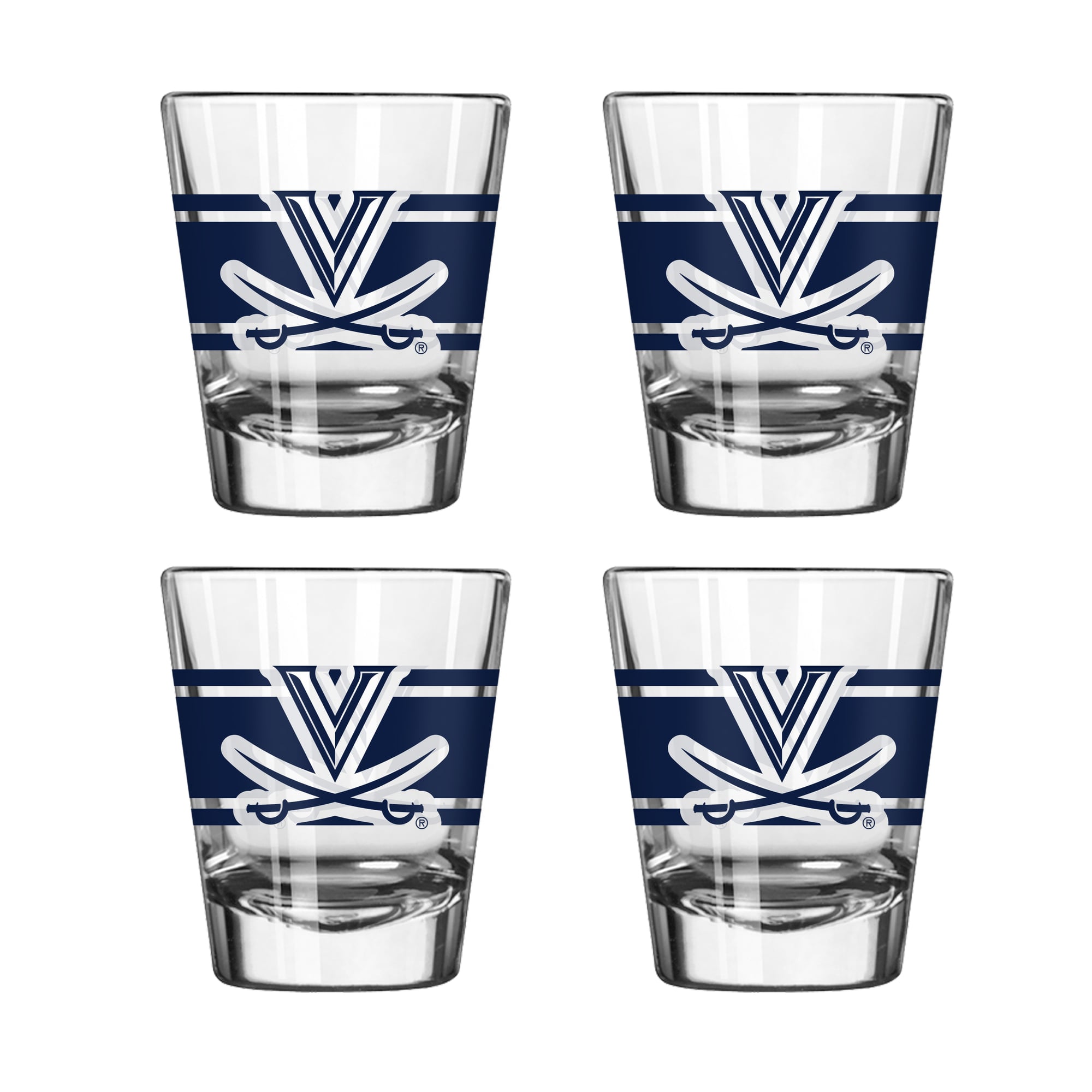 Logo Brands Virginia Cavaliers Four-Piece Stripe Shot Glass Set
