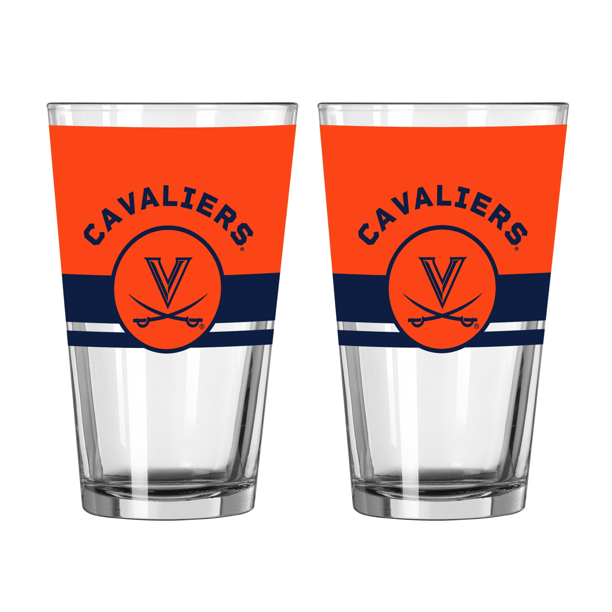Ensemble de deux verres à bière Logo Brands Virginia Cavaliers Horizon de 473 ml (16 oz).