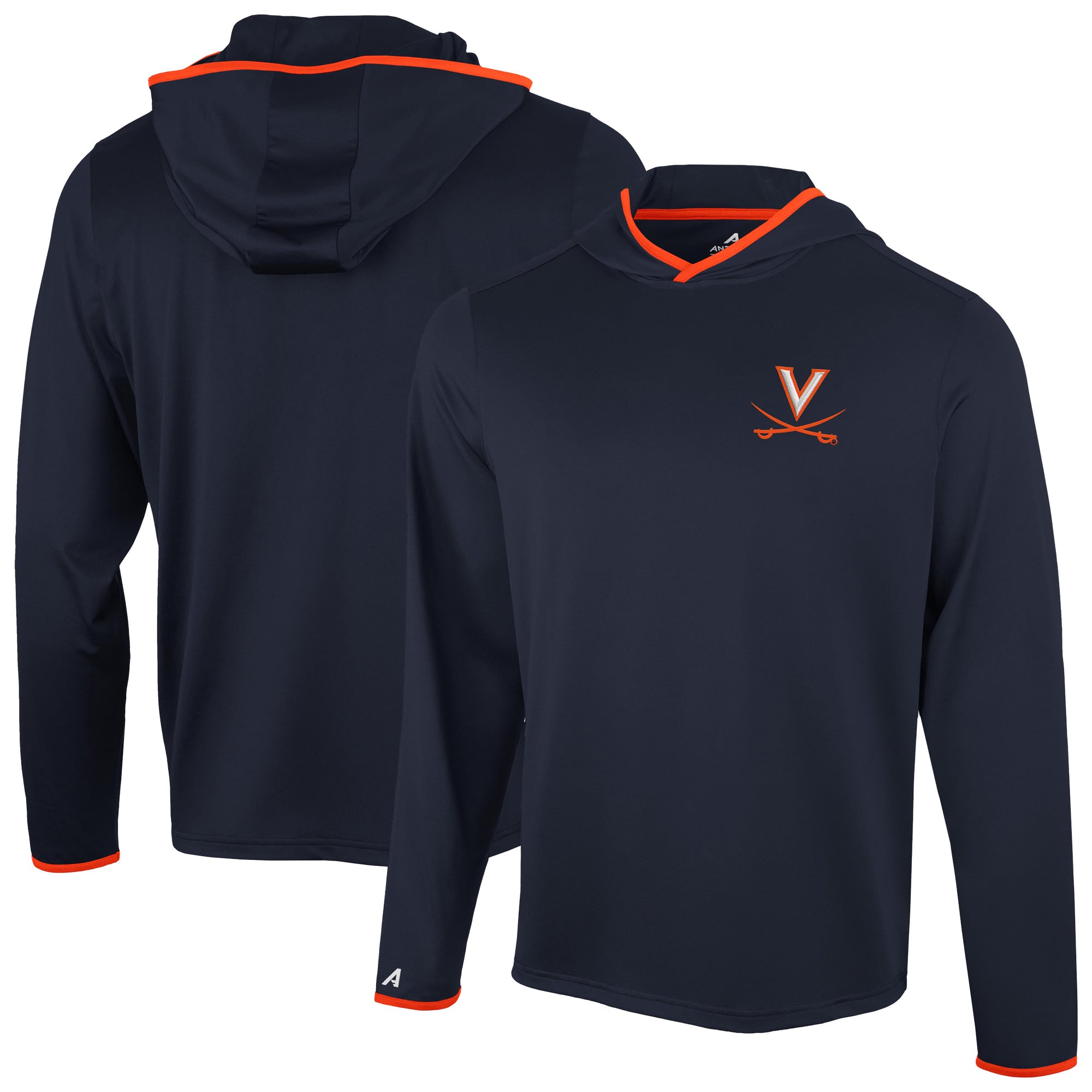 T-shirt à capuche manches longues Antigua Navy Virginia Cavaliers Brink Color Pop pour homme
