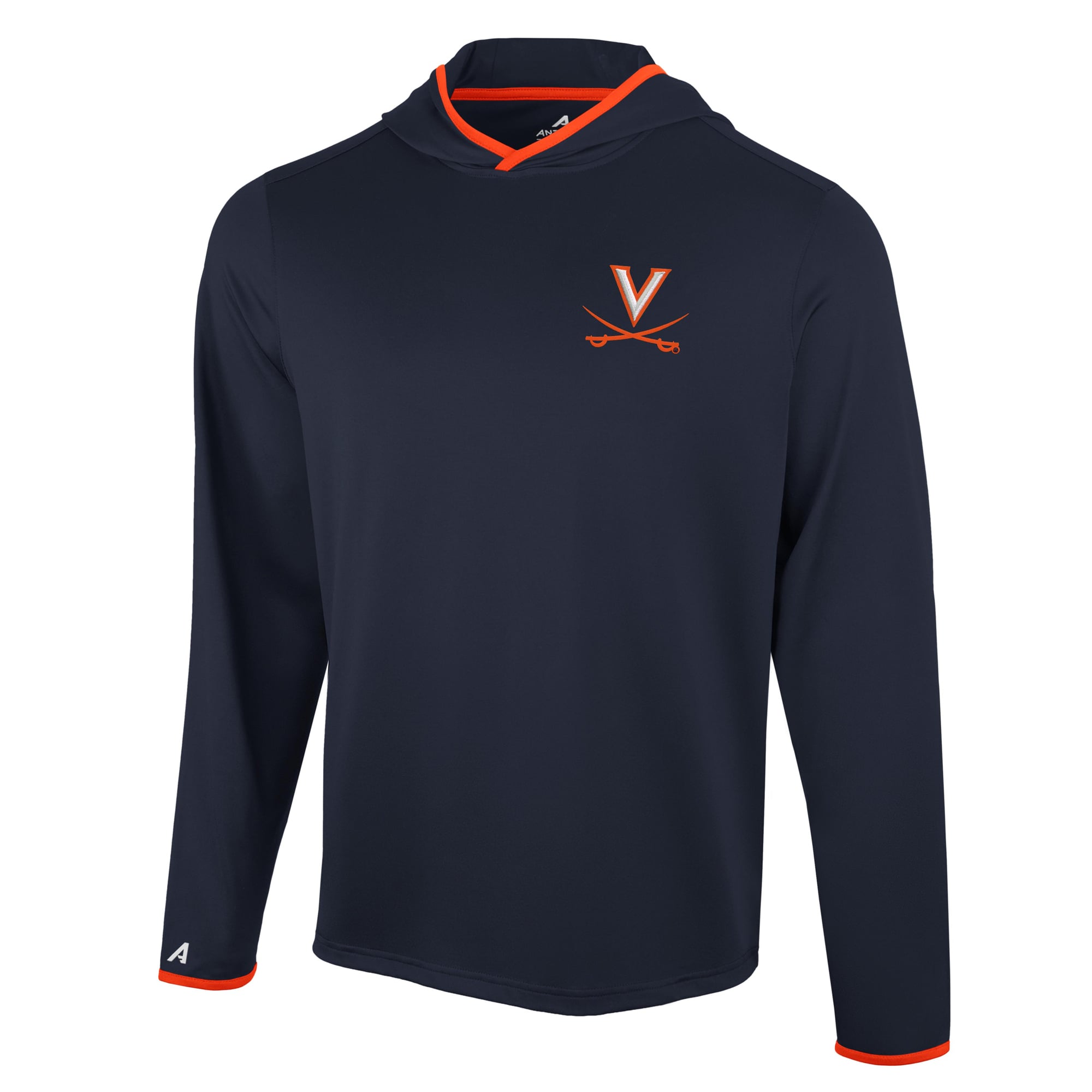 T-shirt à capuche manches longues Antigua Navy Virginia Cavaliers Brink Color Pop pour homme