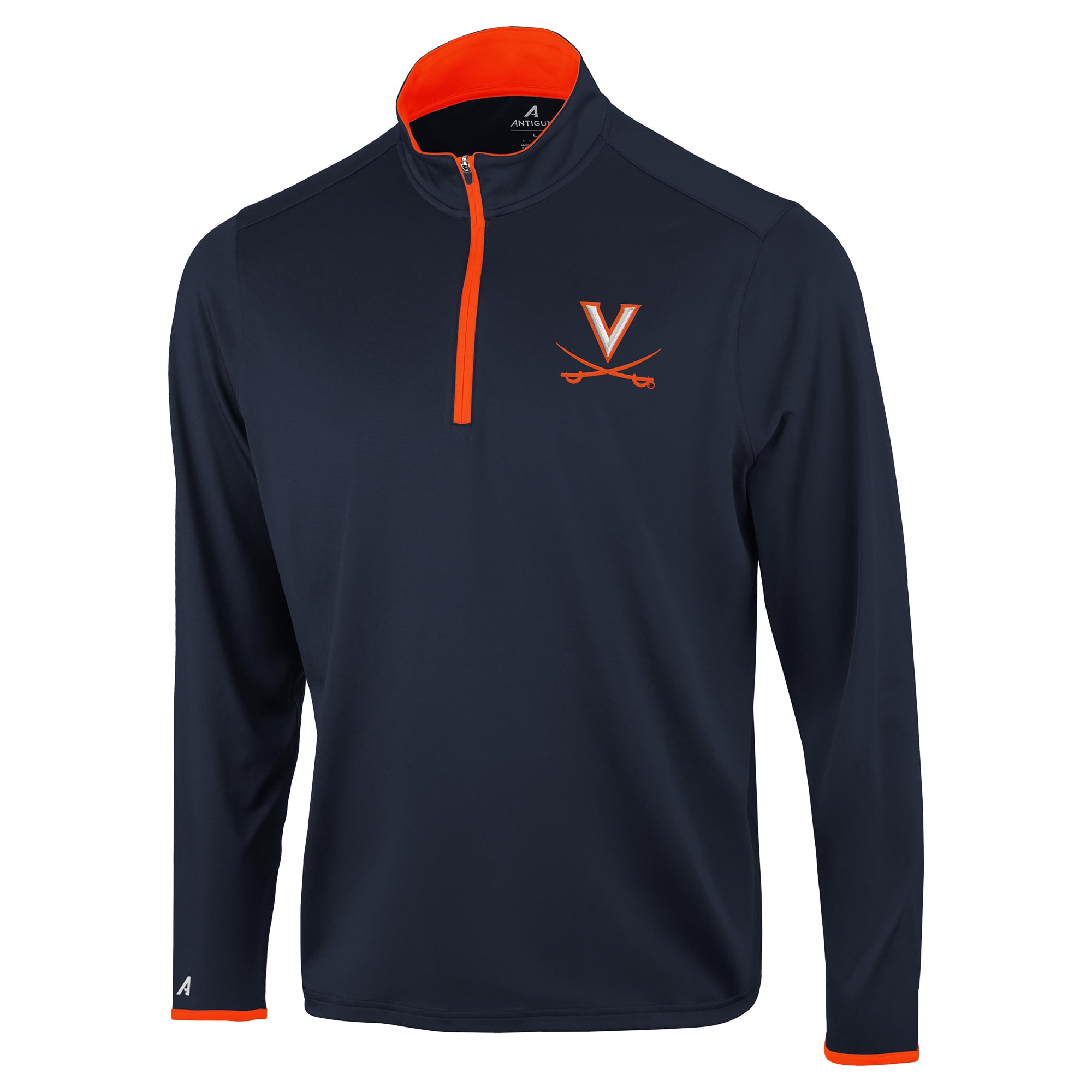 Pull à col zippé Antigua Navy Virginia Cavaliers pour homme