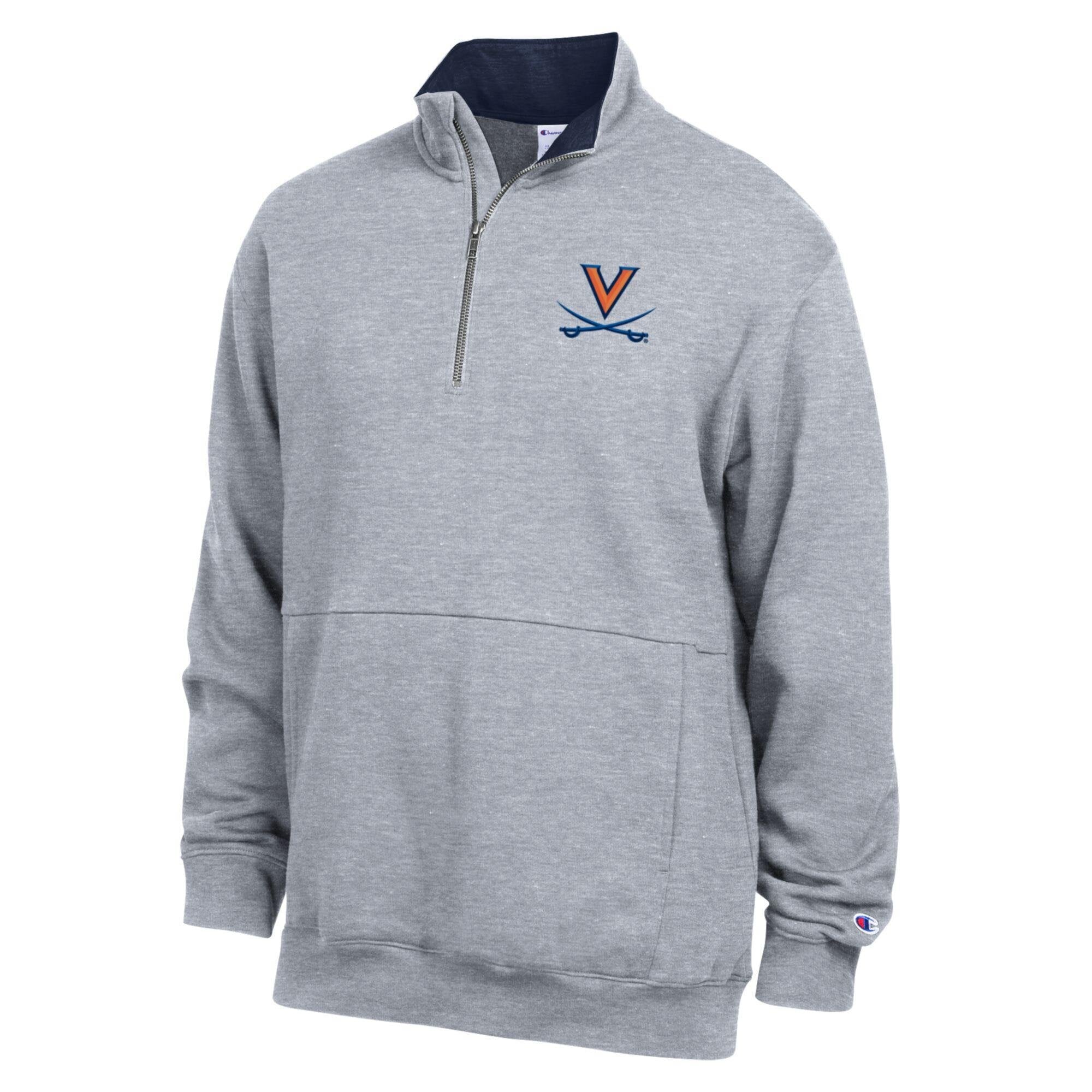 Men's Champion White Virginia Cavaliers Fleece Quarter-Zip Pullover