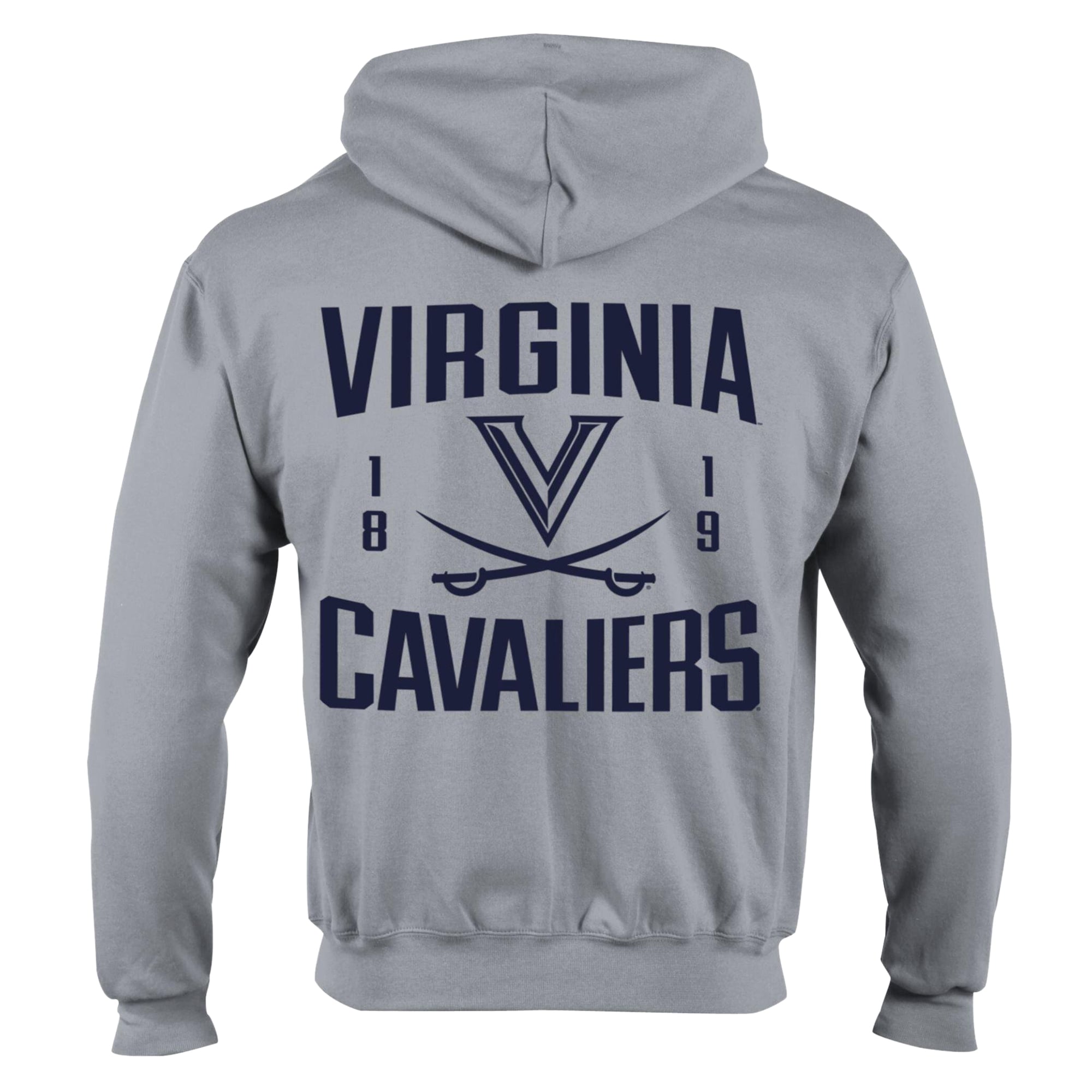 Men's Champion  Heather Gray Virginia Cavaliers Varsity Powerblend Full-Zip Fleece Hoodie