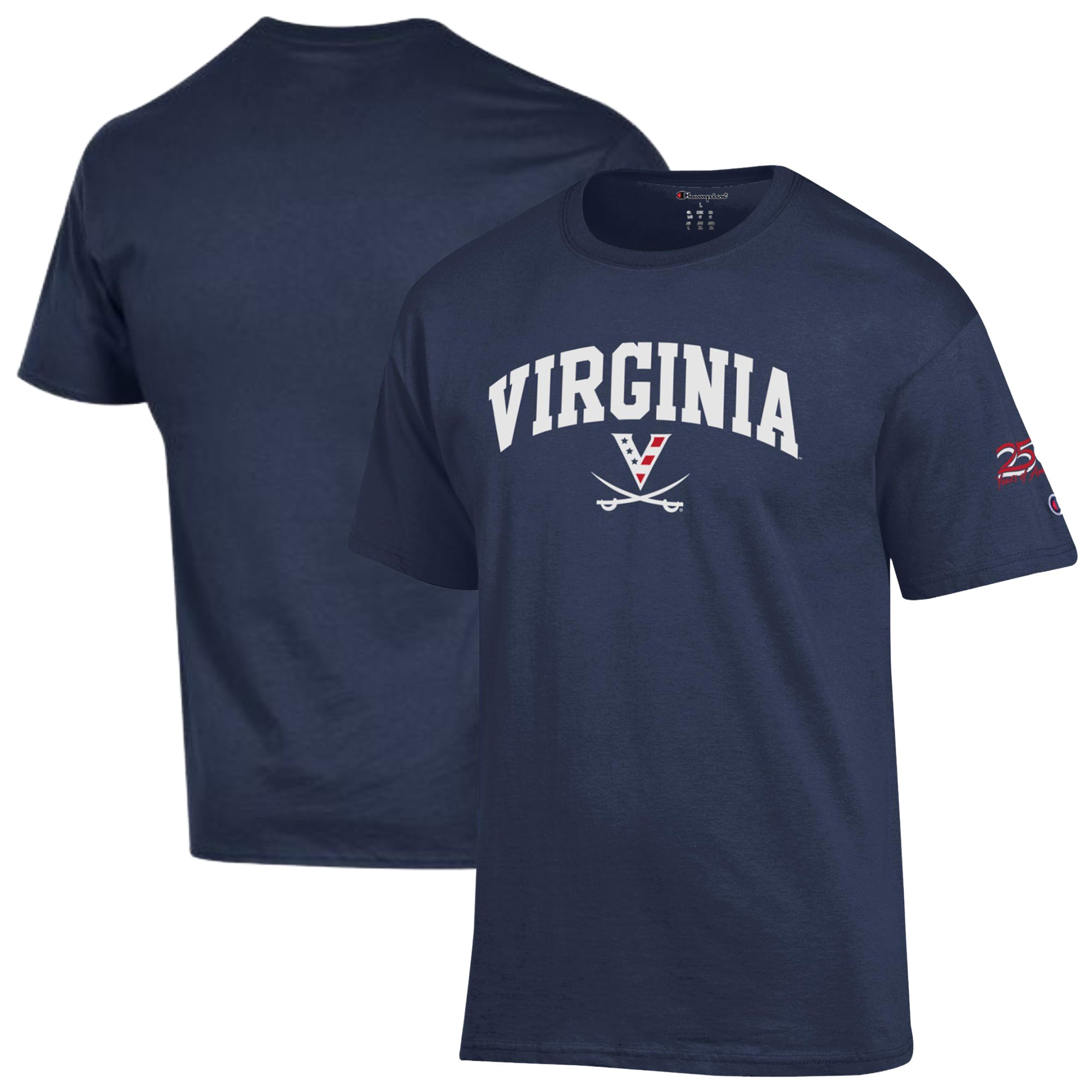 Men's Champion Navy Virginia Cavaliers Americana 250th Arch T-Shirt