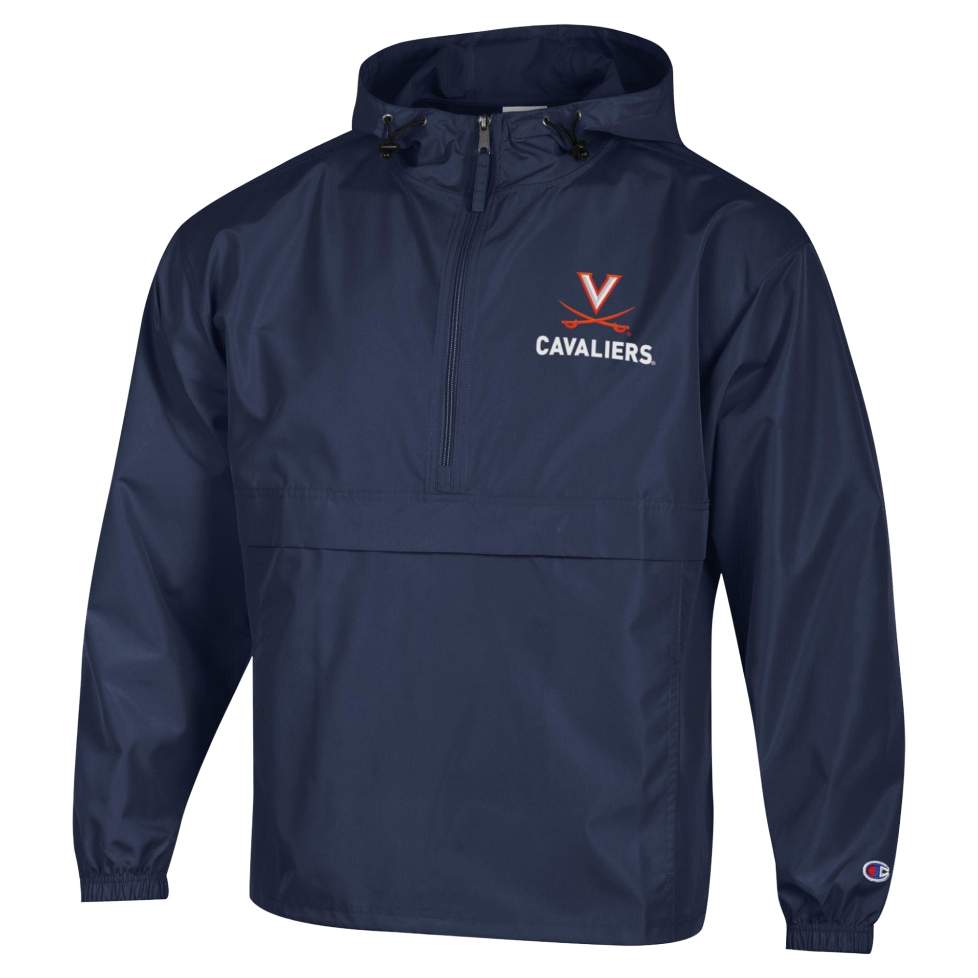 Men's Champion Navy Virginia Cavaliers Delay Packable Half-Zip Jacket