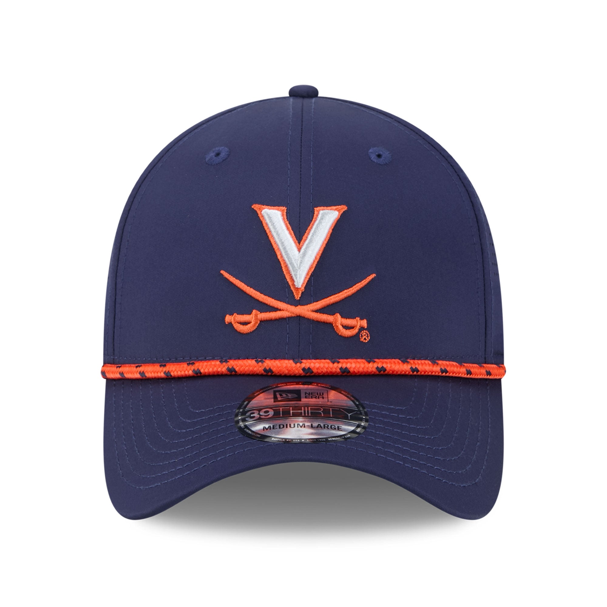 Casquette extensible New Era bleu marine Virginia Cavaliers Performance Rope 39THIRTY pour homme