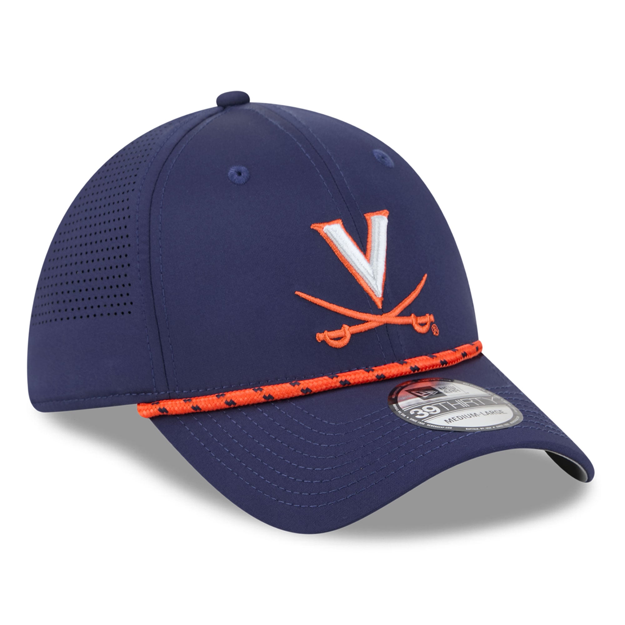 Casquette extensible New Era bleu marine Virginia Cavaliers Performance Rope 39THIRTY pour homme