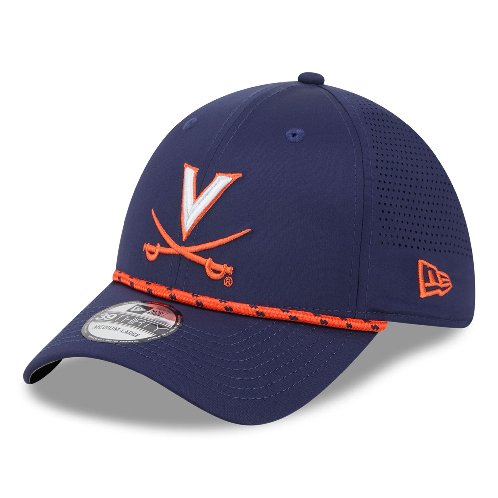 Casquette extensible New Era bleu marine Virginia Cavaliers Performance Rope 39THIRTY pour homme