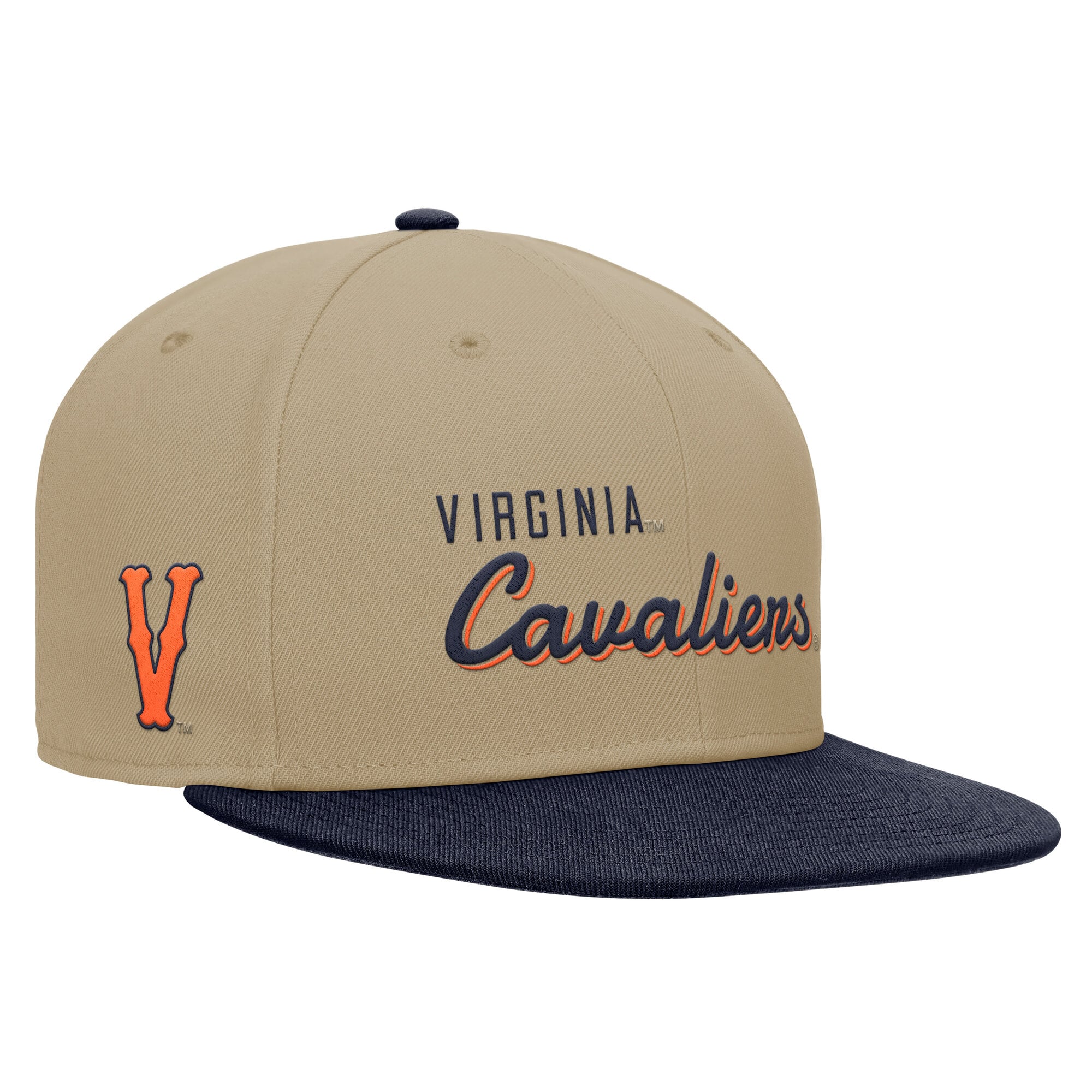 Men's Nike Beige/Navy Virginia Cavaliers Pro Dri-FIT Snapback Hat