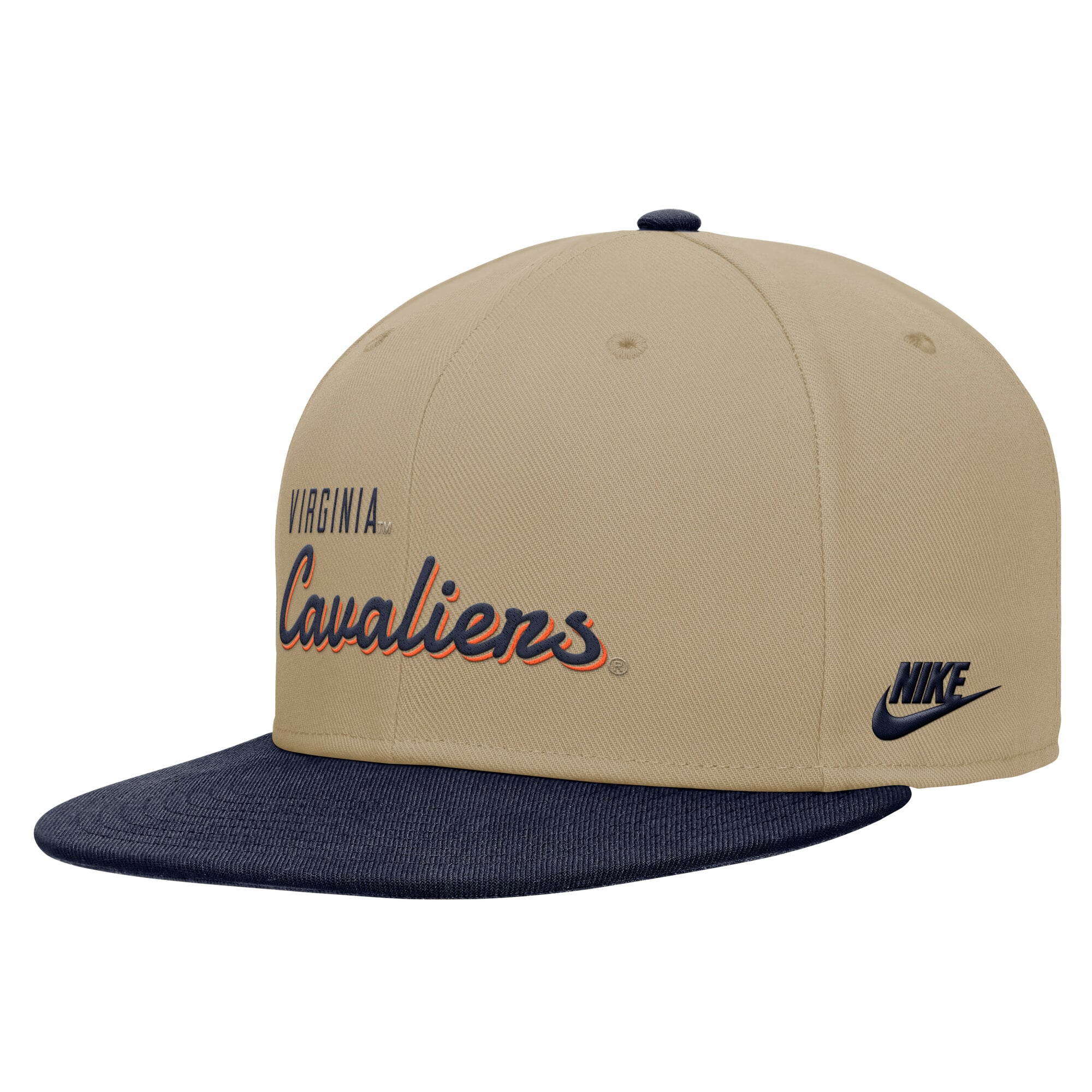 Men's Nike Beige/Navy Virginia Cavaliers Pro Dri-FIT Snapback Hat