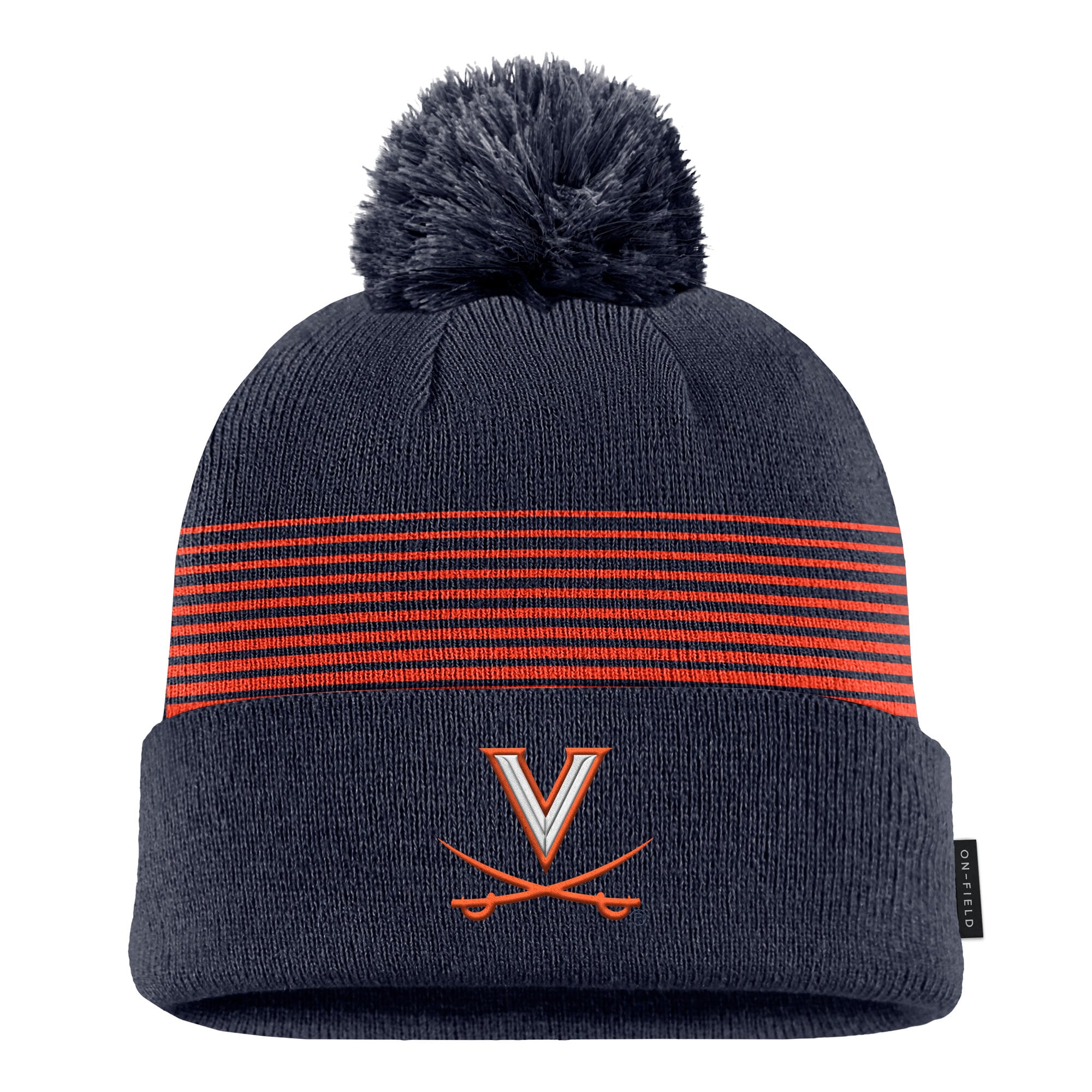 Bonnet Nike Virginia Cavaliers bleu marine 2026 pour homme, à revers et pompon