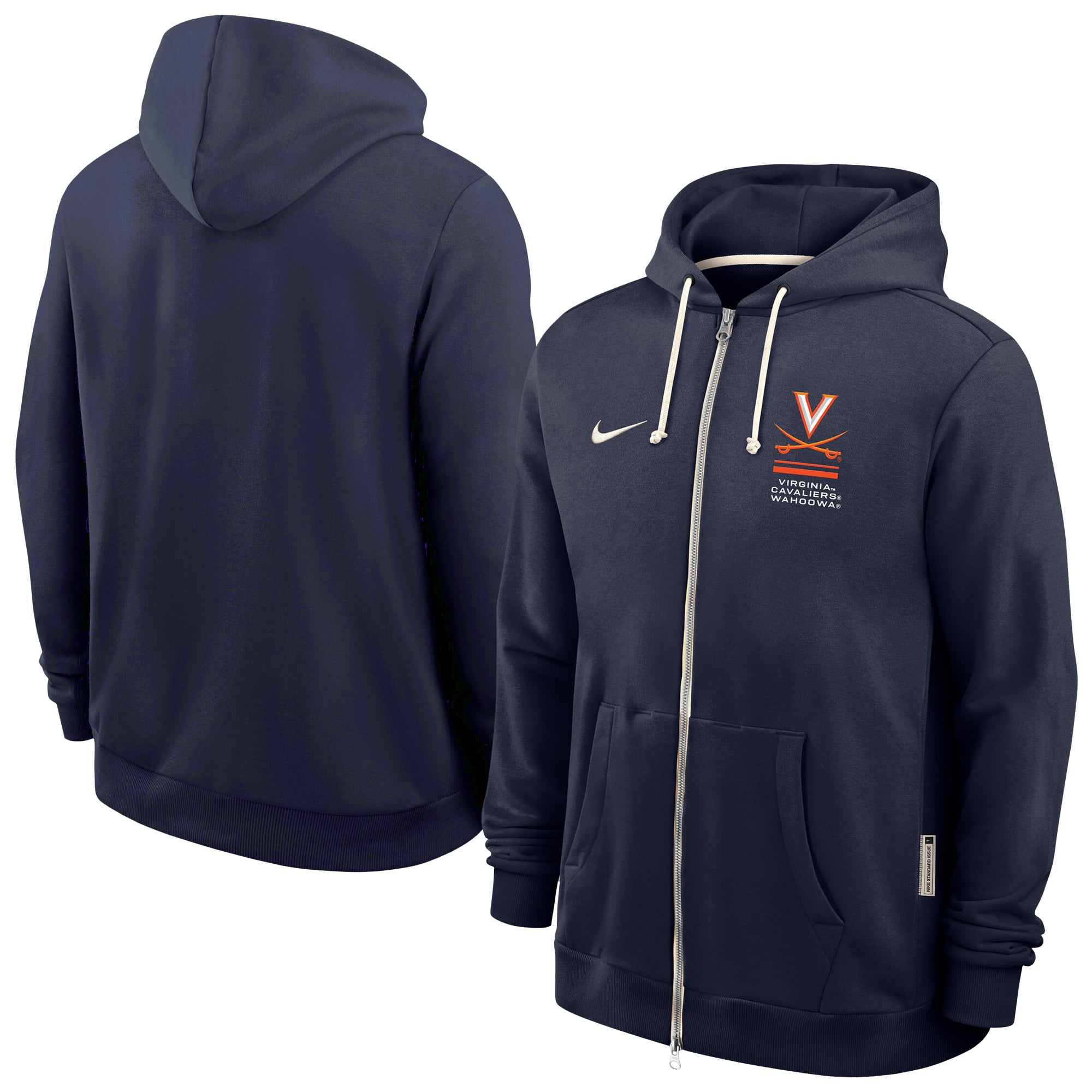 Men's Nike Navy Virginia Cavaliers 2026 Sideline Dri-FIT Full-Zip Hoodie