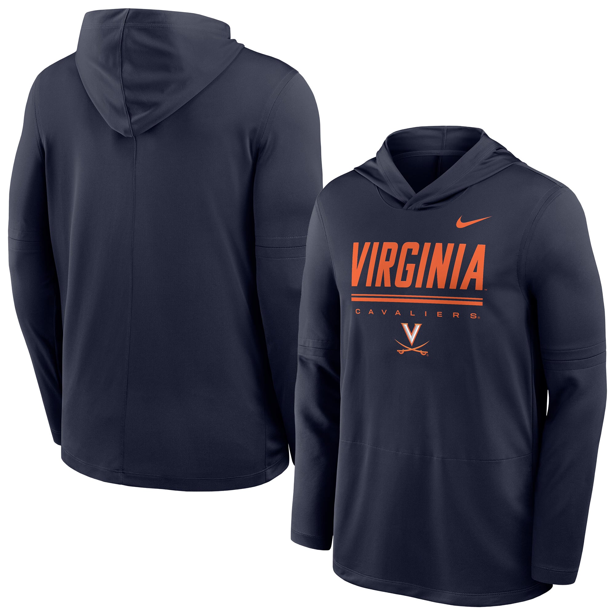 Men's Nike Navy Virginia Cavaliers 2026 Sideline Dri-FIT Lightweight Hooded Top