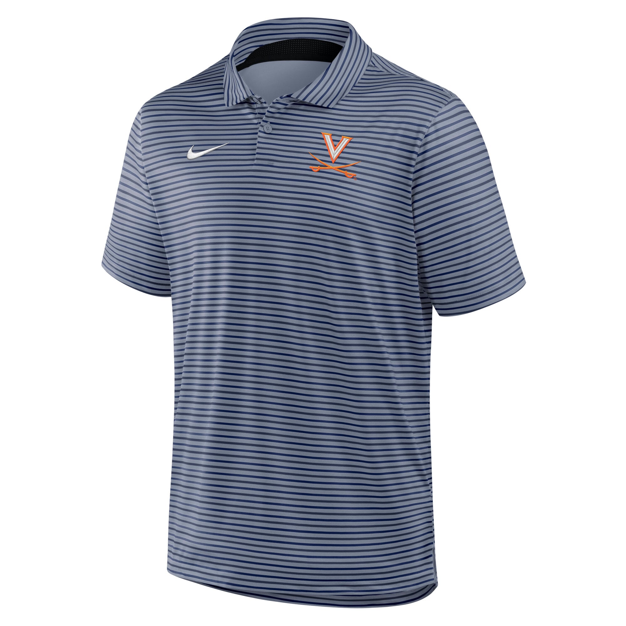 Polo Nike Dri-FIT Tour Stripe bleu marine pour homme, Virginia Cavaliers