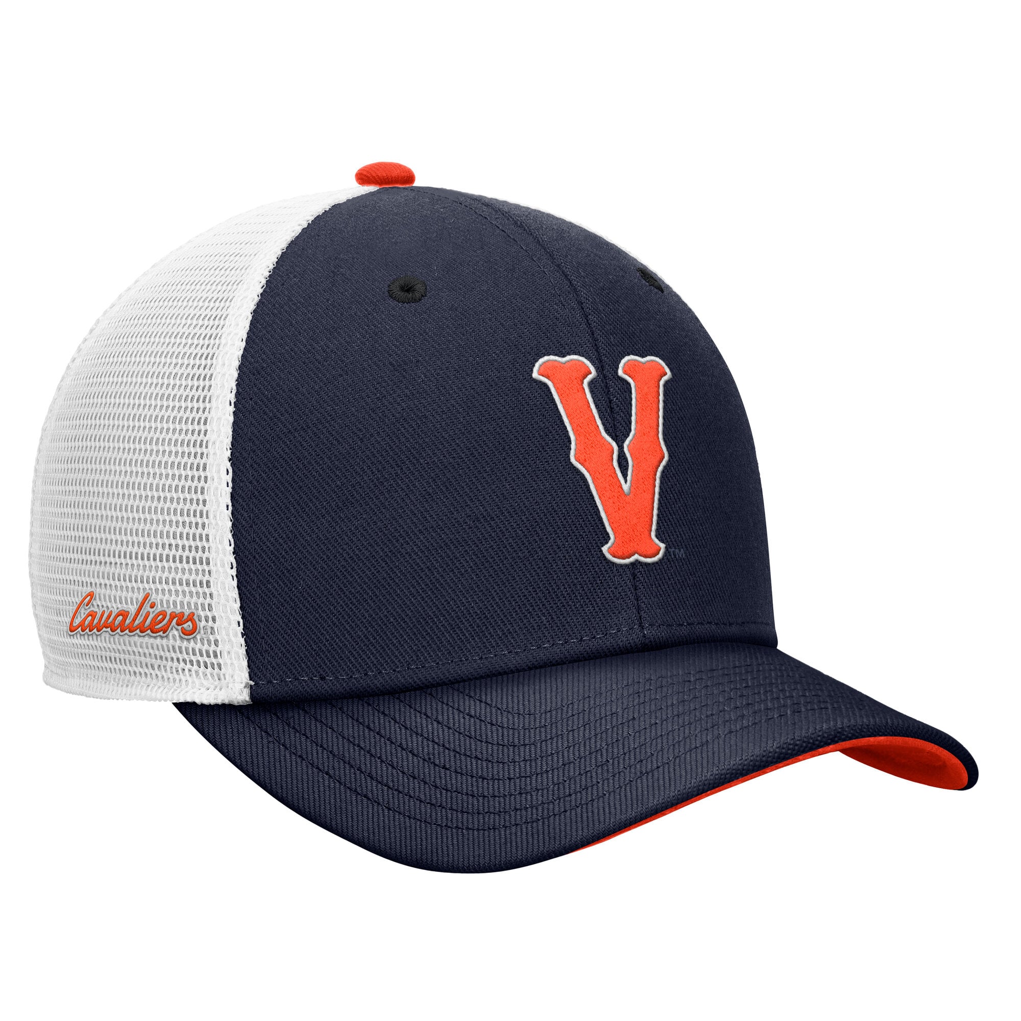 Casquette trucker ajustable Nike pour homme, modèle Virginia Cavaliers Legacy Mascot, bleu marine