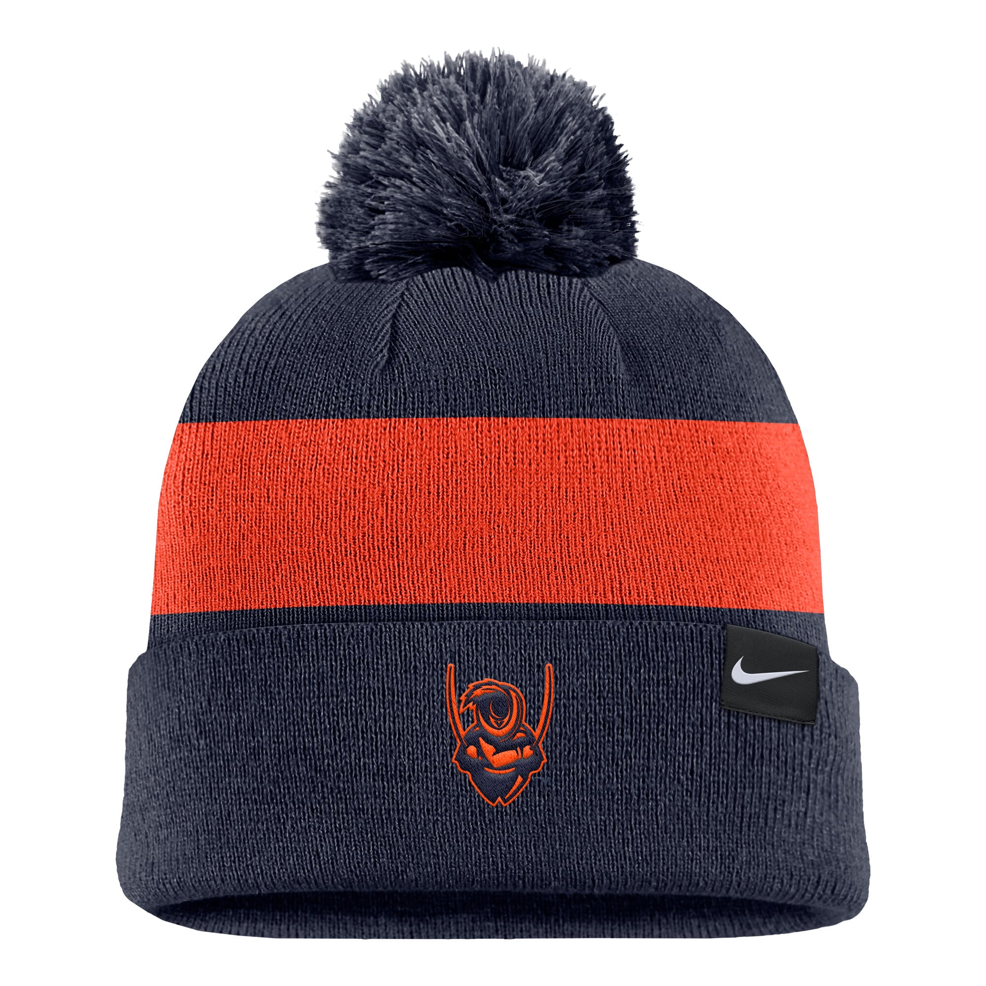 Bonnet à rayures et logo Nike Virginia Cavaliers Primetime bleu marine avec pompon