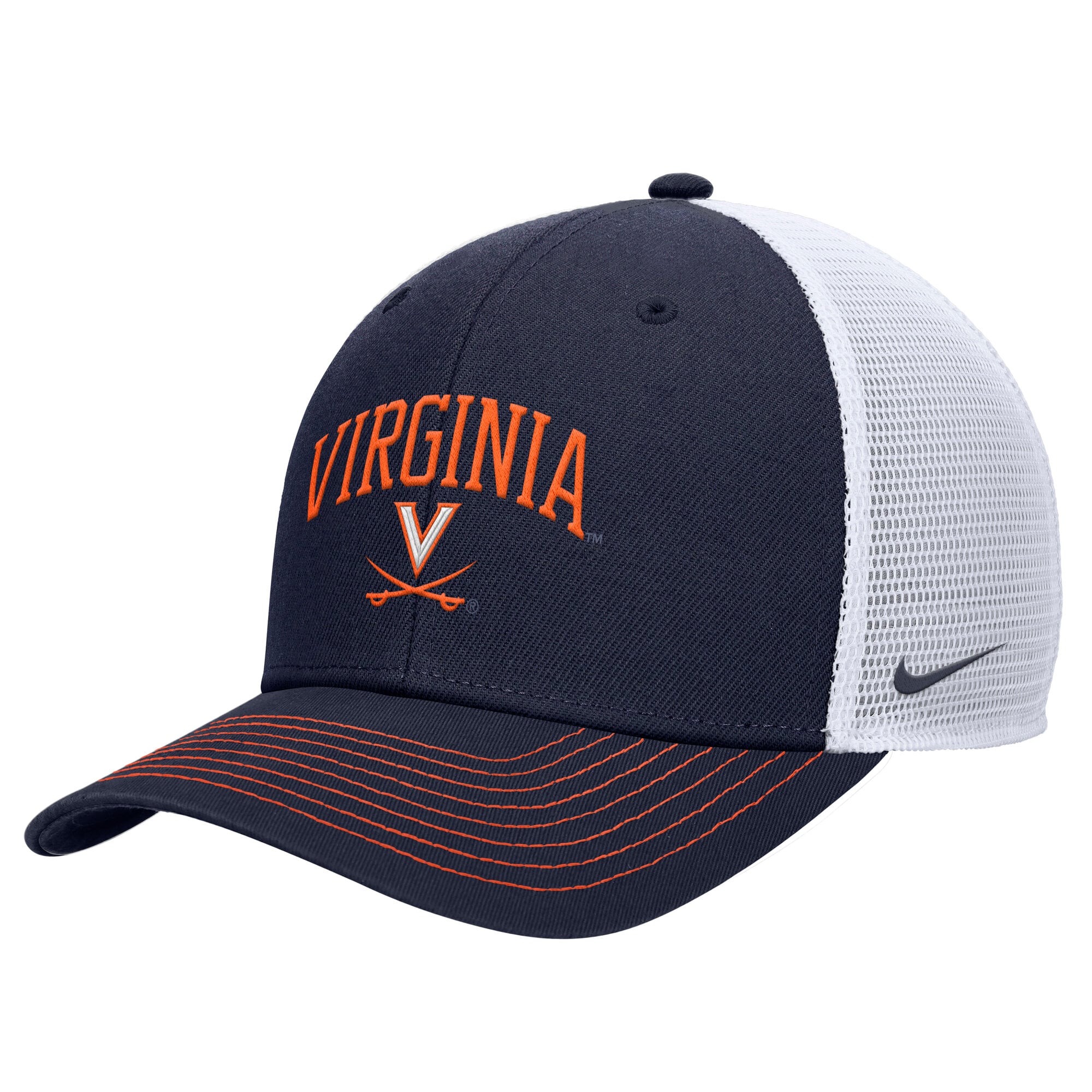 Men's Nike Navy Virginia Cavaliers Rise Trucker Dri-FIT Adjustable Hat