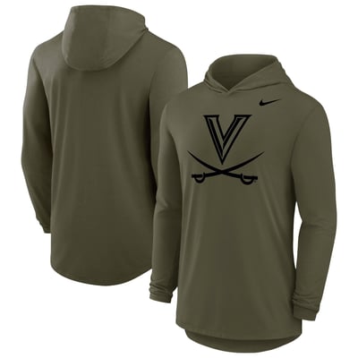 Virginia Cavaliers Nike Dri-FIT Military Long Sleeve Hooded T-Shirt - Olive
