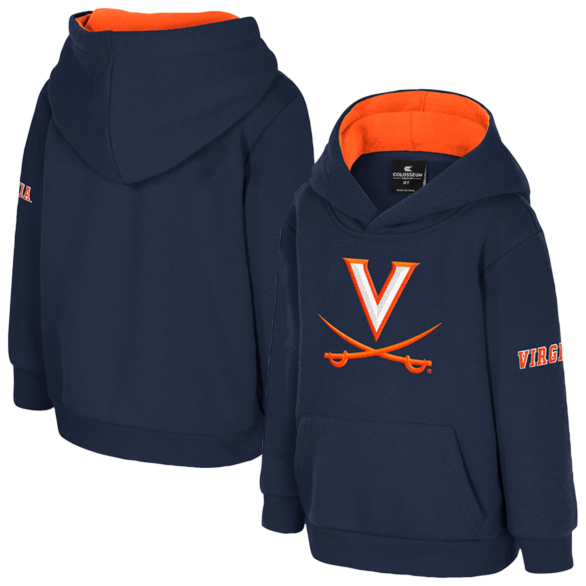 Toddler Colosseum Navy Virginia Cavaliers Big Logo Fleece Pullover Hoodie