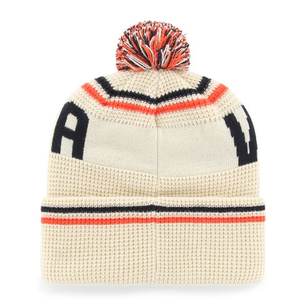 Bonnet unisexe '47 crème Virginia Cavaliers Quattrle en maille gaufrée à revers avec pompon