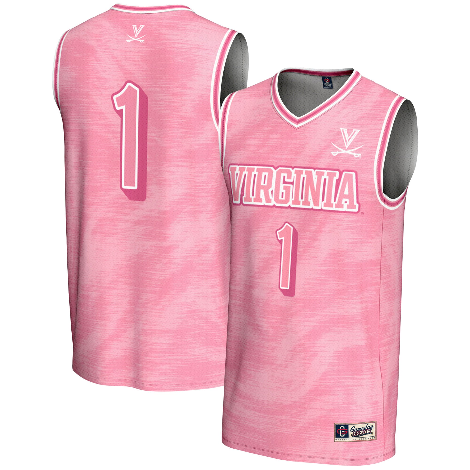 Unisex GameDay Greats #1 Pink Virginia Cavaliers Lightweight Basketball ...
