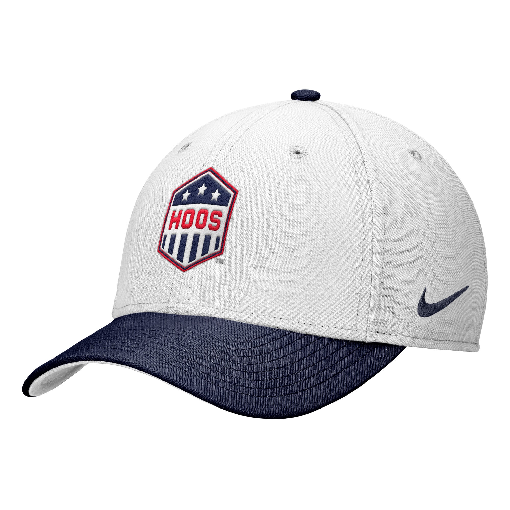 Unisex Nike White/Navy Virginia Cavaliers Red White And Hoos Rise SwooshFlex Dri-FIT Hat