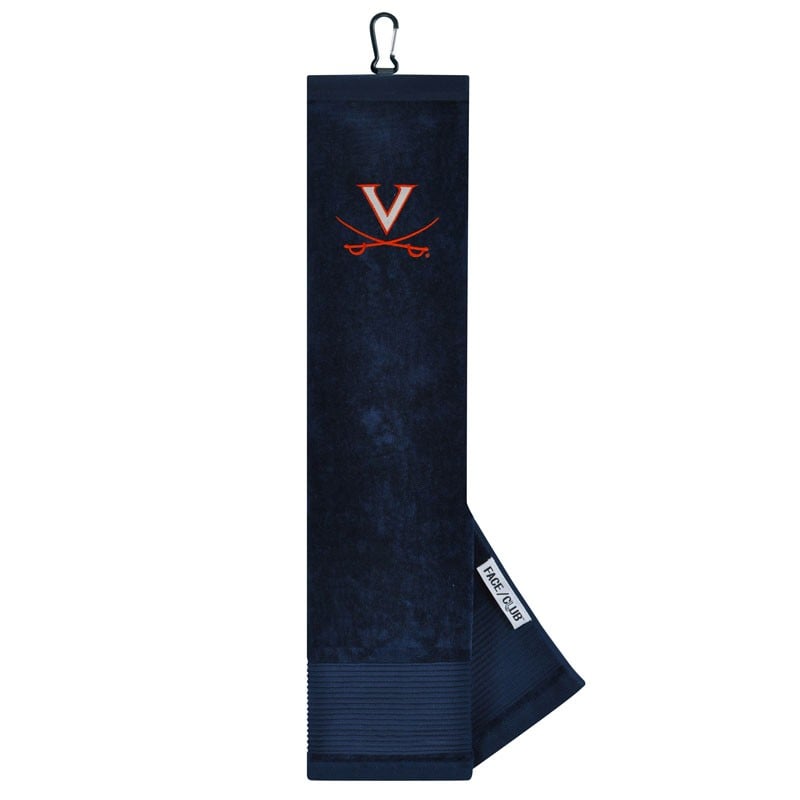 Serviette de toilette Virginia Cavaliers 40,6 x 61 cm (16 x 24 pouces) à trois volets, motif visage et club