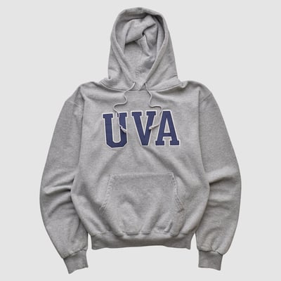 Virginia Cavaliers Champion 2000s Hooded Pullover Sweatshirt - Heather Gray - XS by Fanatics Real Vintage