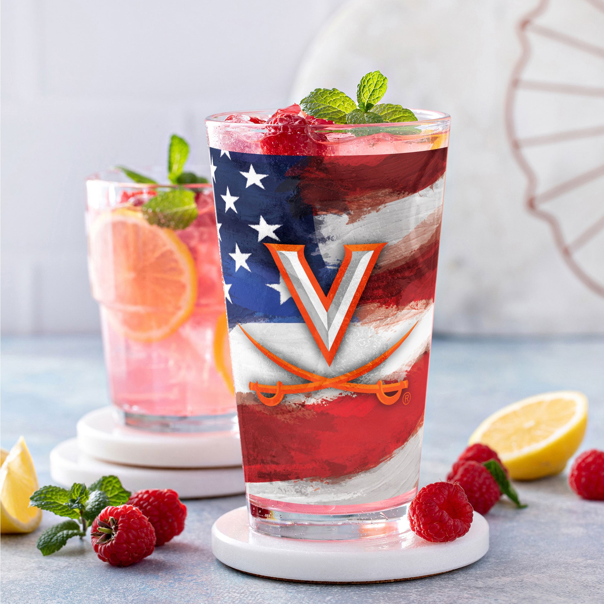 Virginia Cavaliers Two-Pack 16oz. Americana Pint Glass Set