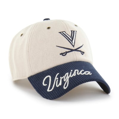 Virginia Cavaliers '47 Women's Rope Script Clean Up Adjustable Hat - Cream/Navy