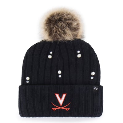Virginia Cavaliers '47 Women's Pearl Fur Knit Hat with Pom - Navy