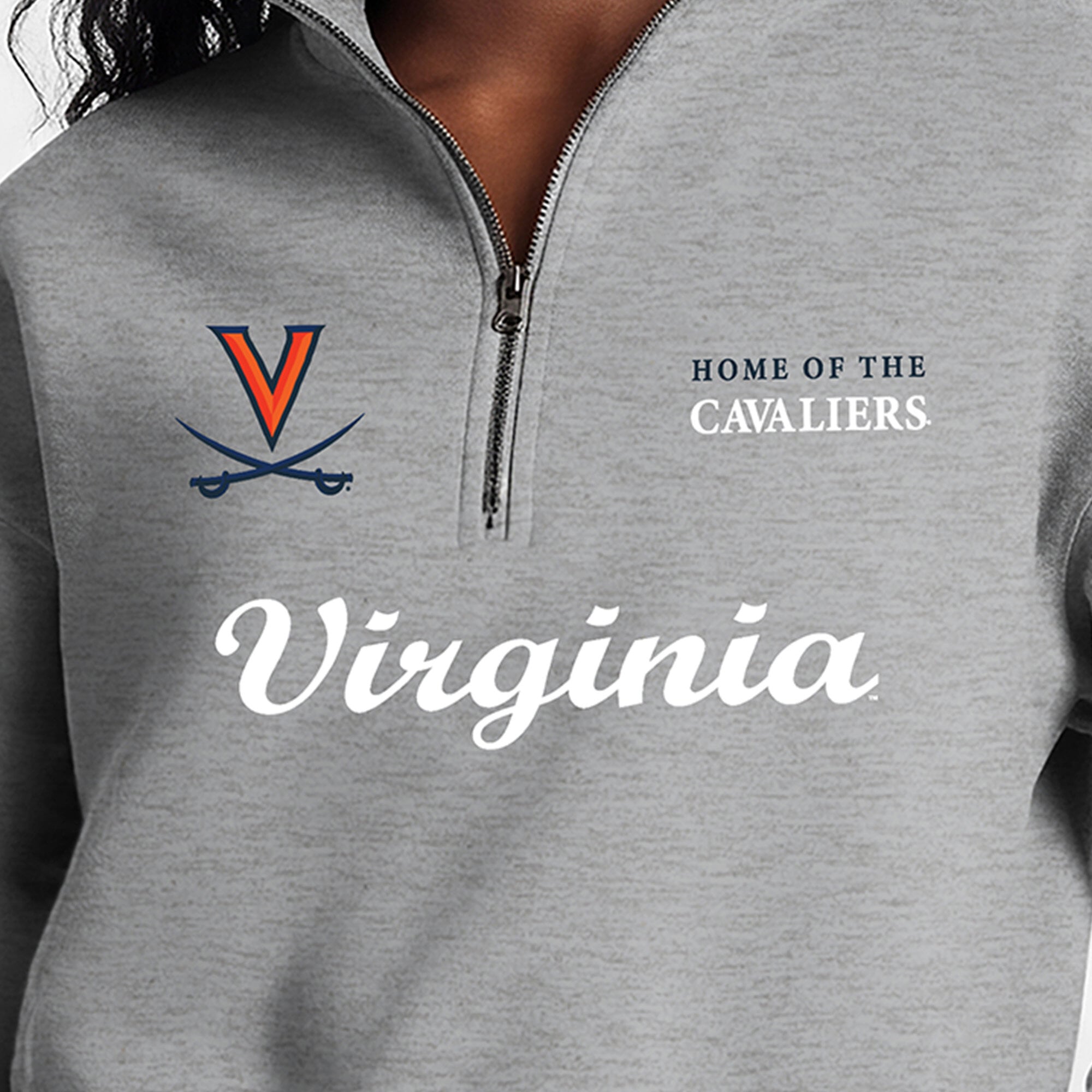 Women's Champion Gray Virginia Cavaliers Academic Triumph Quarter-Zip Tri-Blend Pullover