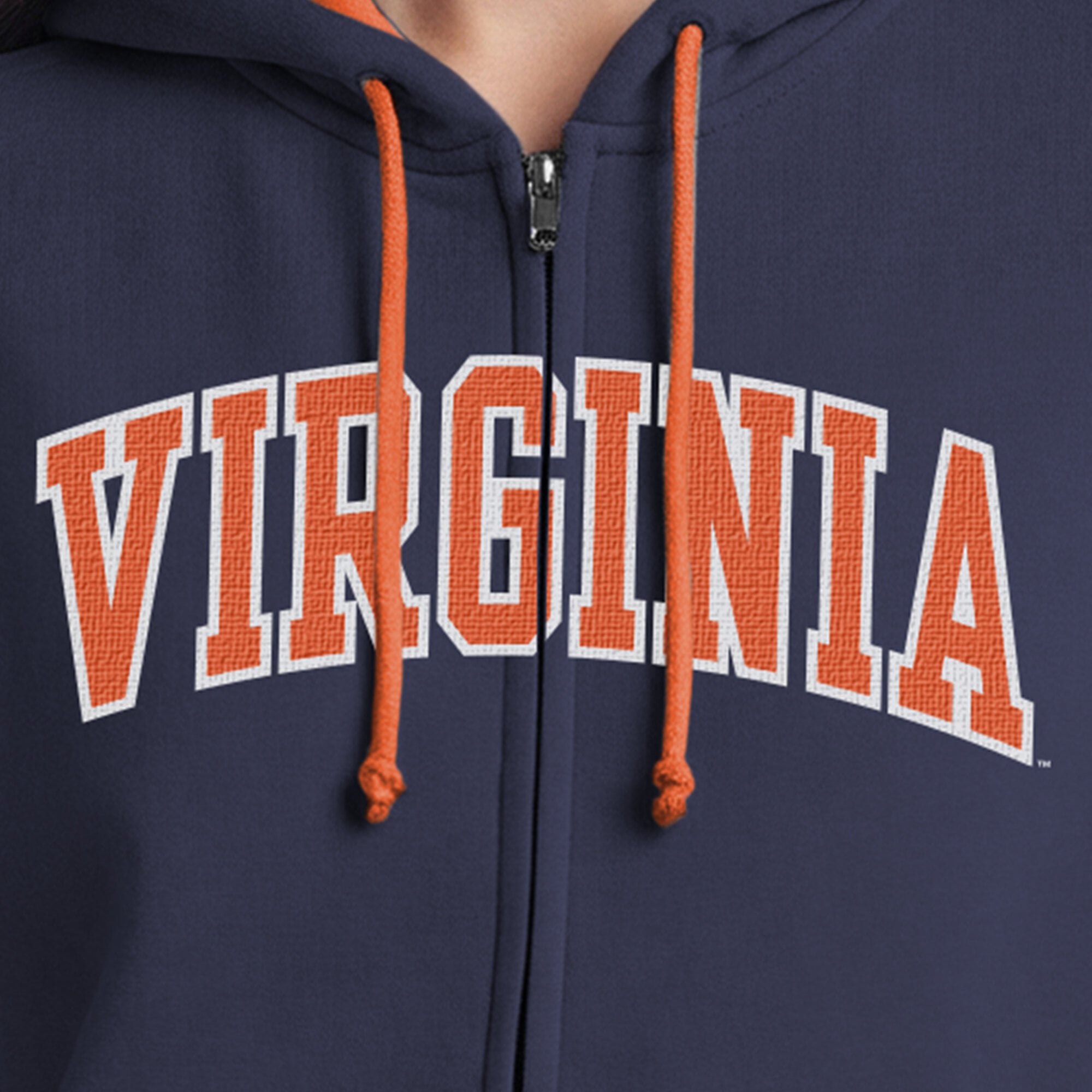 Sweat à capuche zippé en polaire Champion Navy Virginia Cavaliers Arch pour femme