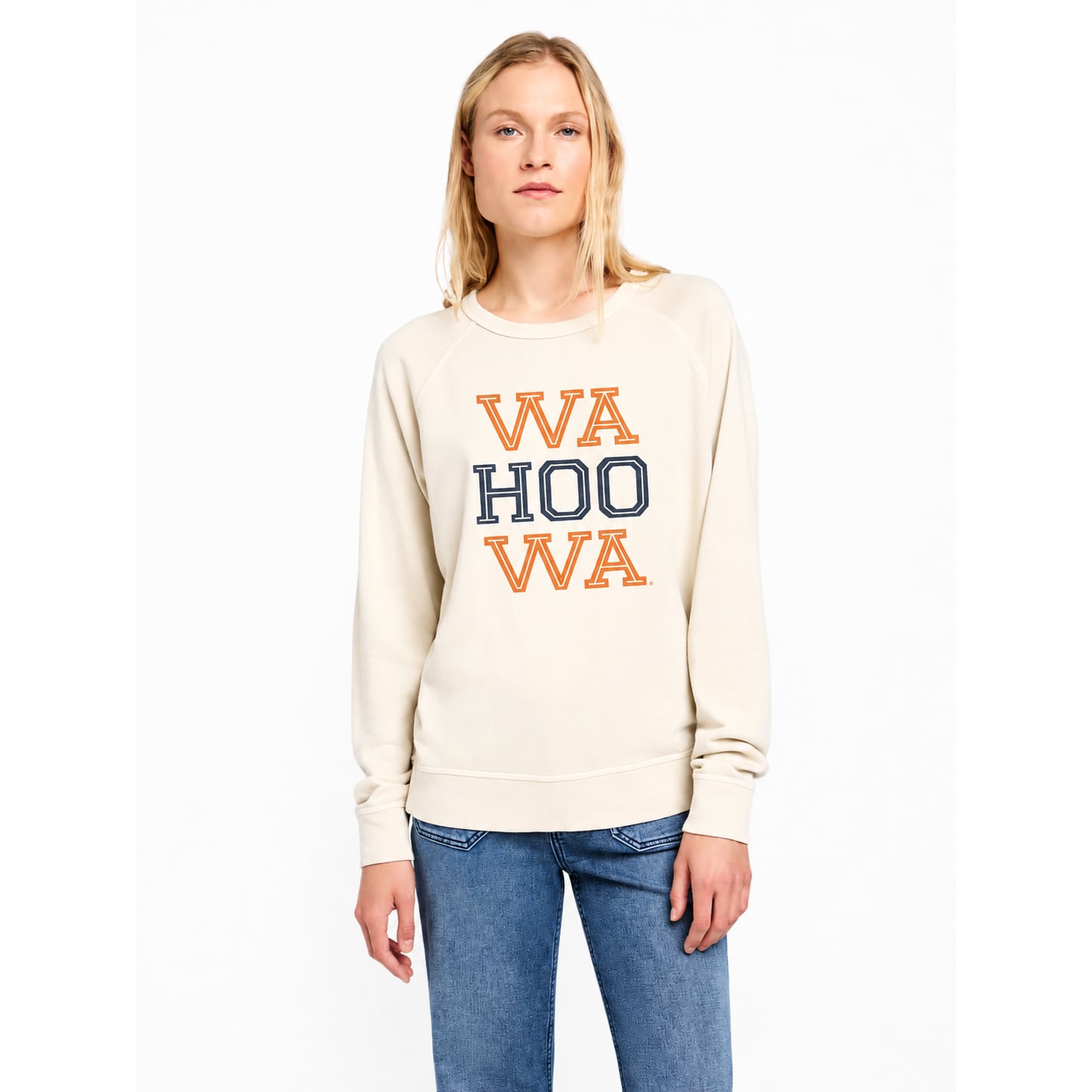 Sweat-shirt FAHERTY beige Virginia Cavaliers Coastal Cloud pour femme