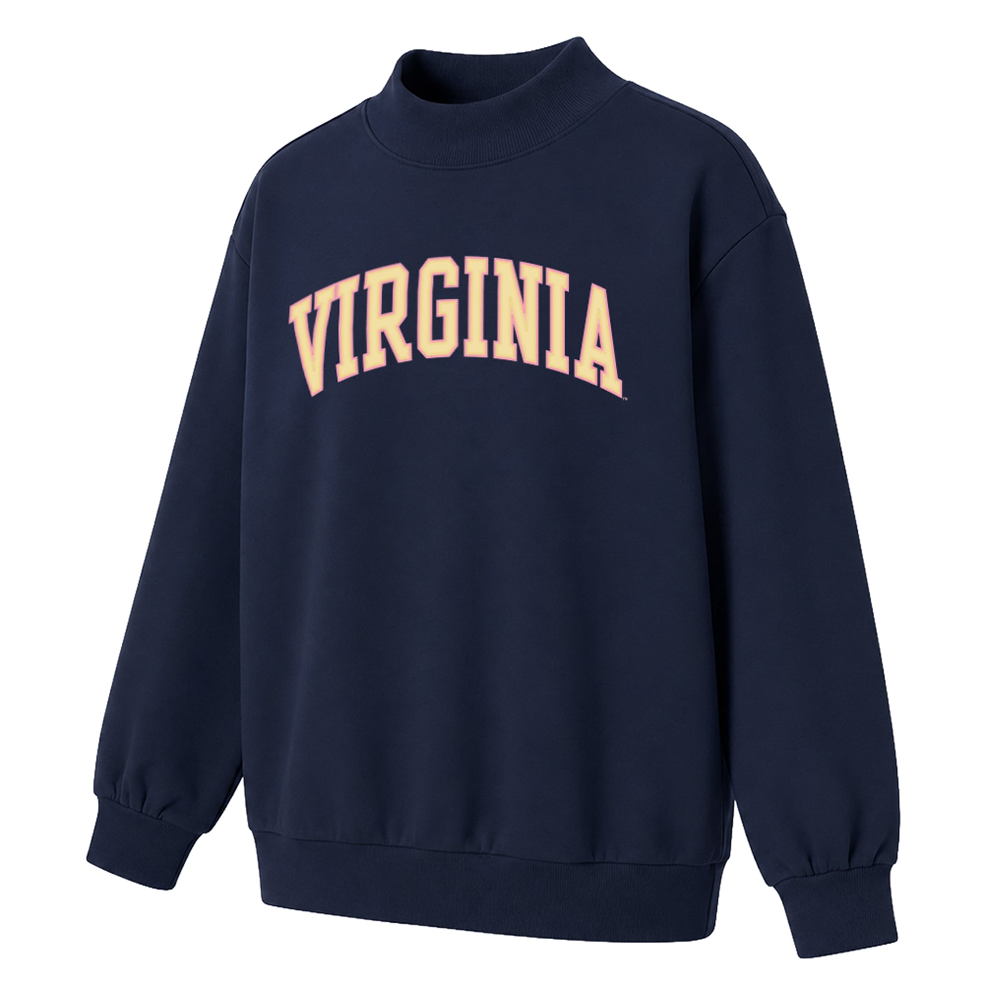 Women's  Navy Virginia Cavaliers Monroe Mock Neck Sweatshirt