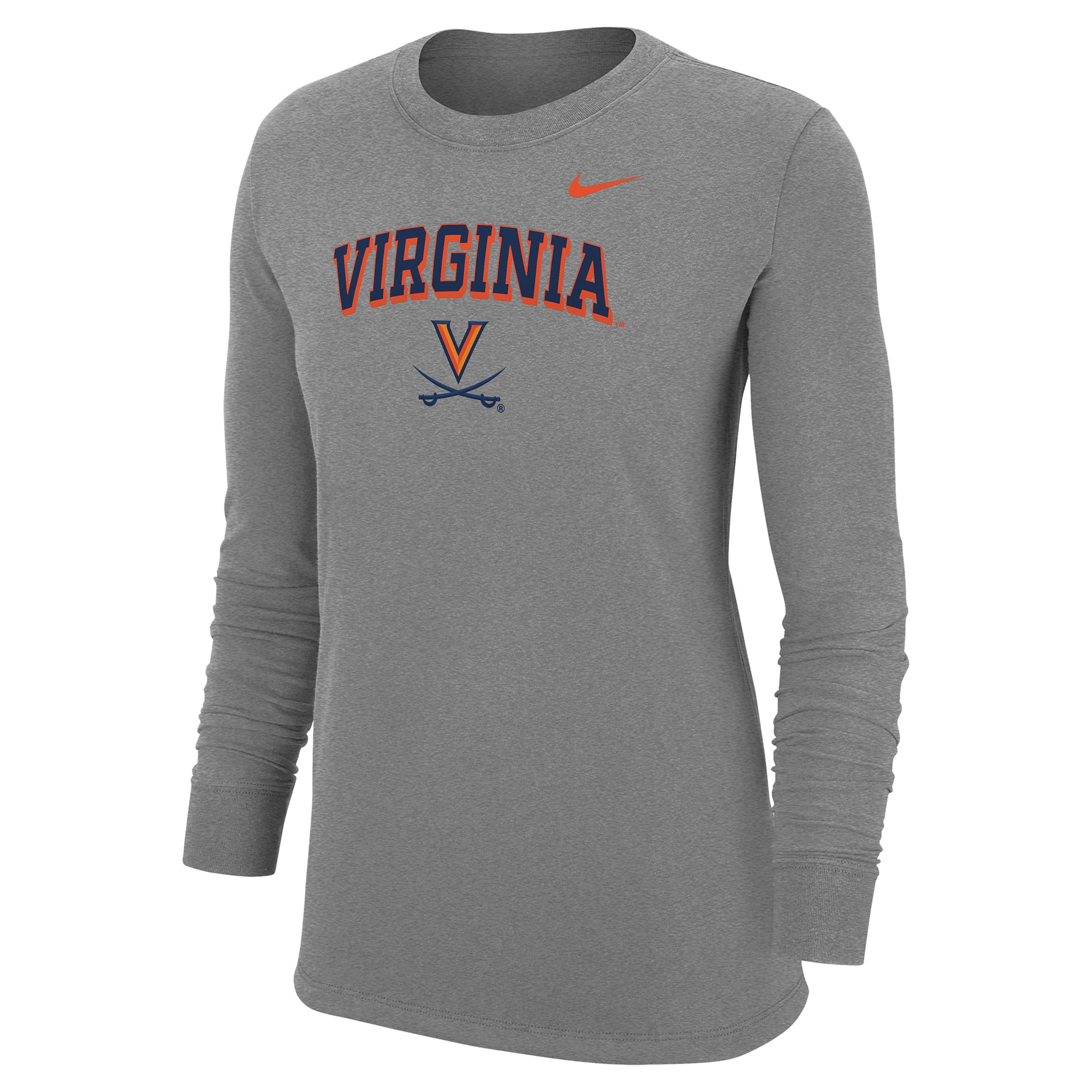 T-shirt à manches longues Nike Heather Gray Virginia Cavaliers Core pour femme