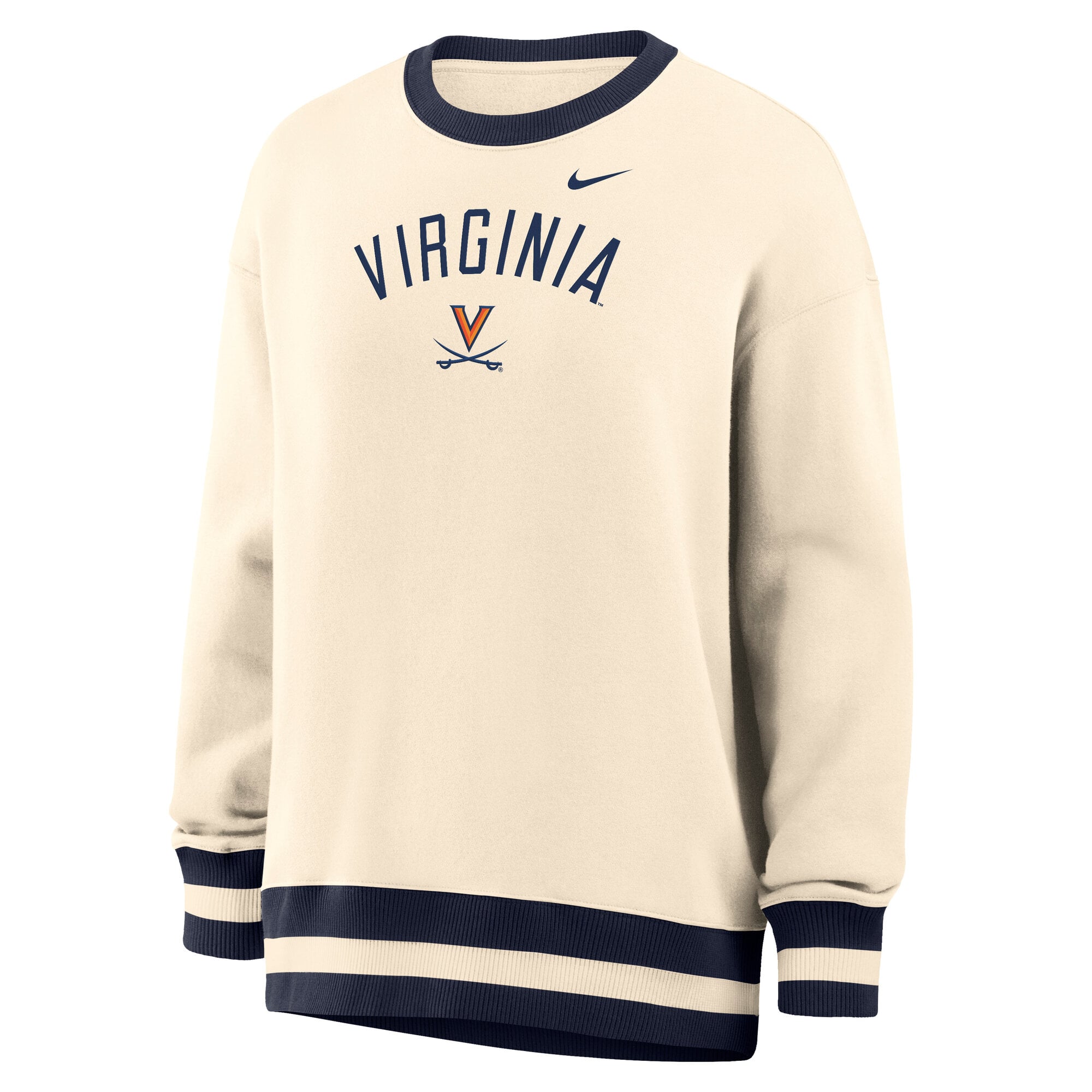 Sweat-shirt oversize en polaire Phoenix des Virginia Cavaliers de Nike Natural pour femme