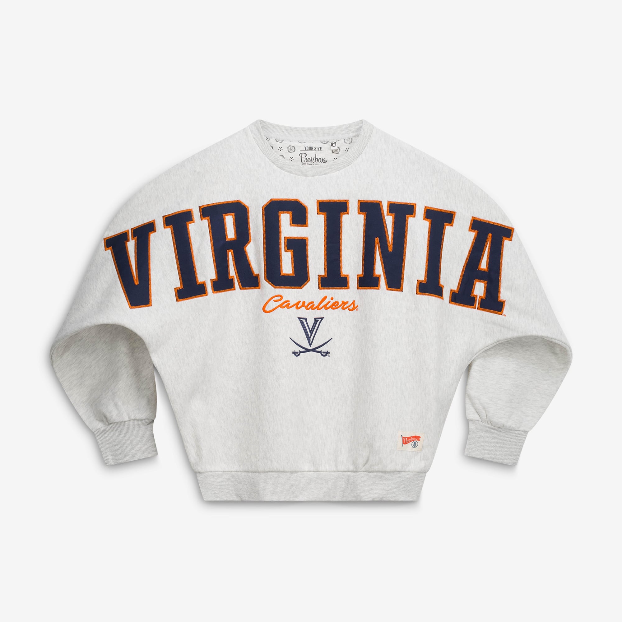 Women's Pressbox Heather Gray Virginia Cavaliers Flannigan Oversized Fleece Sweatshirt