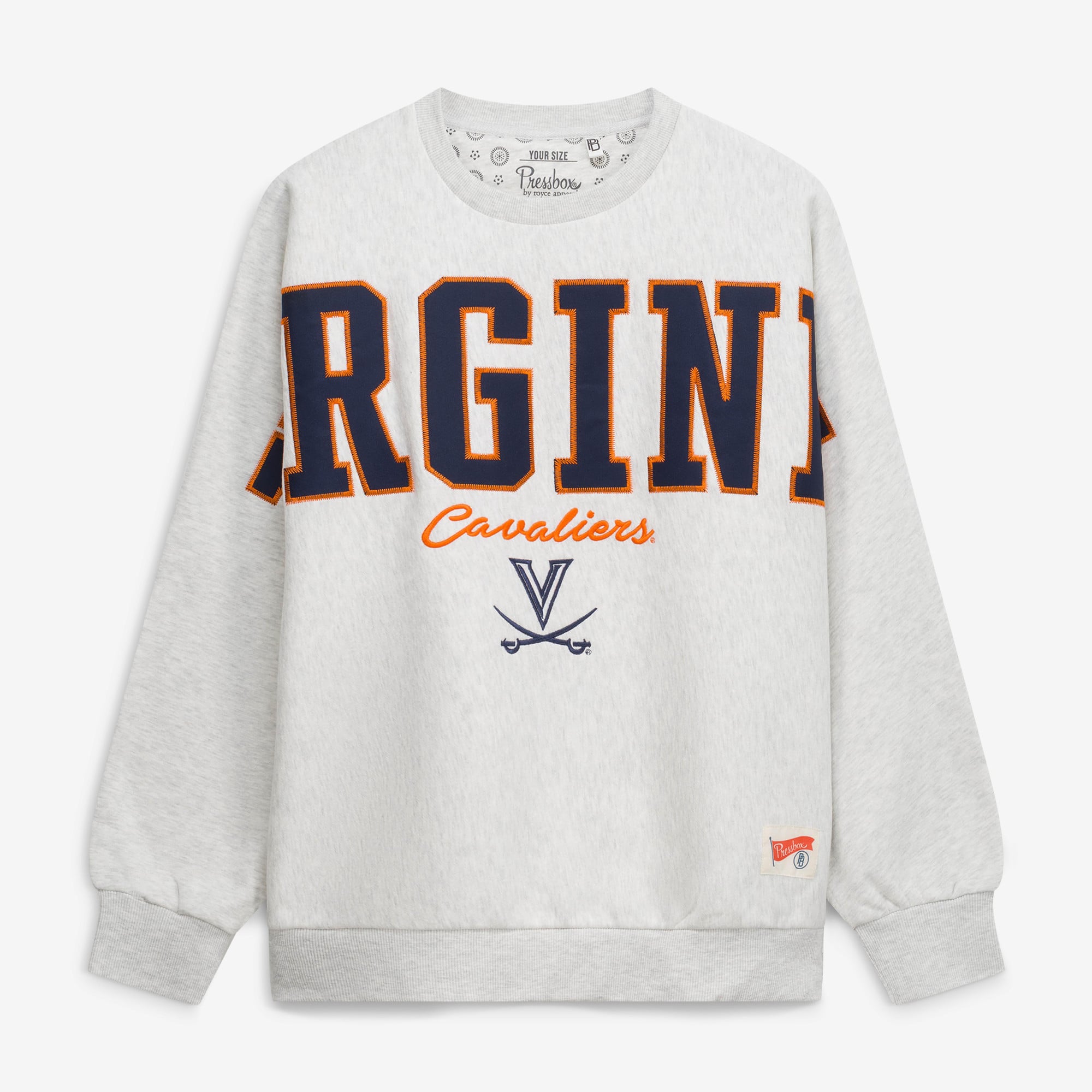 Women's Pressbox Heather Gray Virginia Cavaliers Flannigan Oversized Fleece Sweatshirt