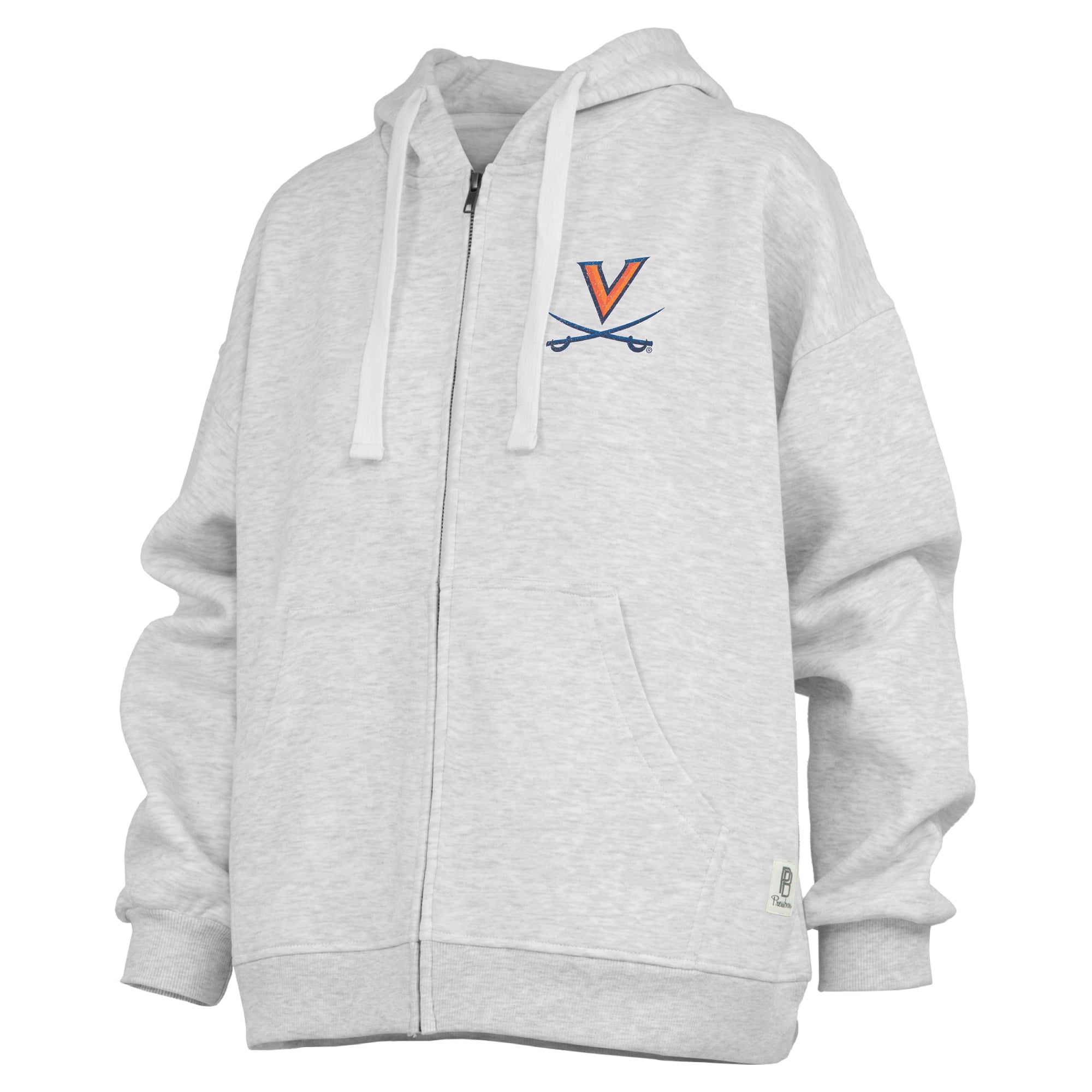 Sweat à capuche zippé Janise gris chiné pour femme, Virginia Cavaliers, Pressbox.