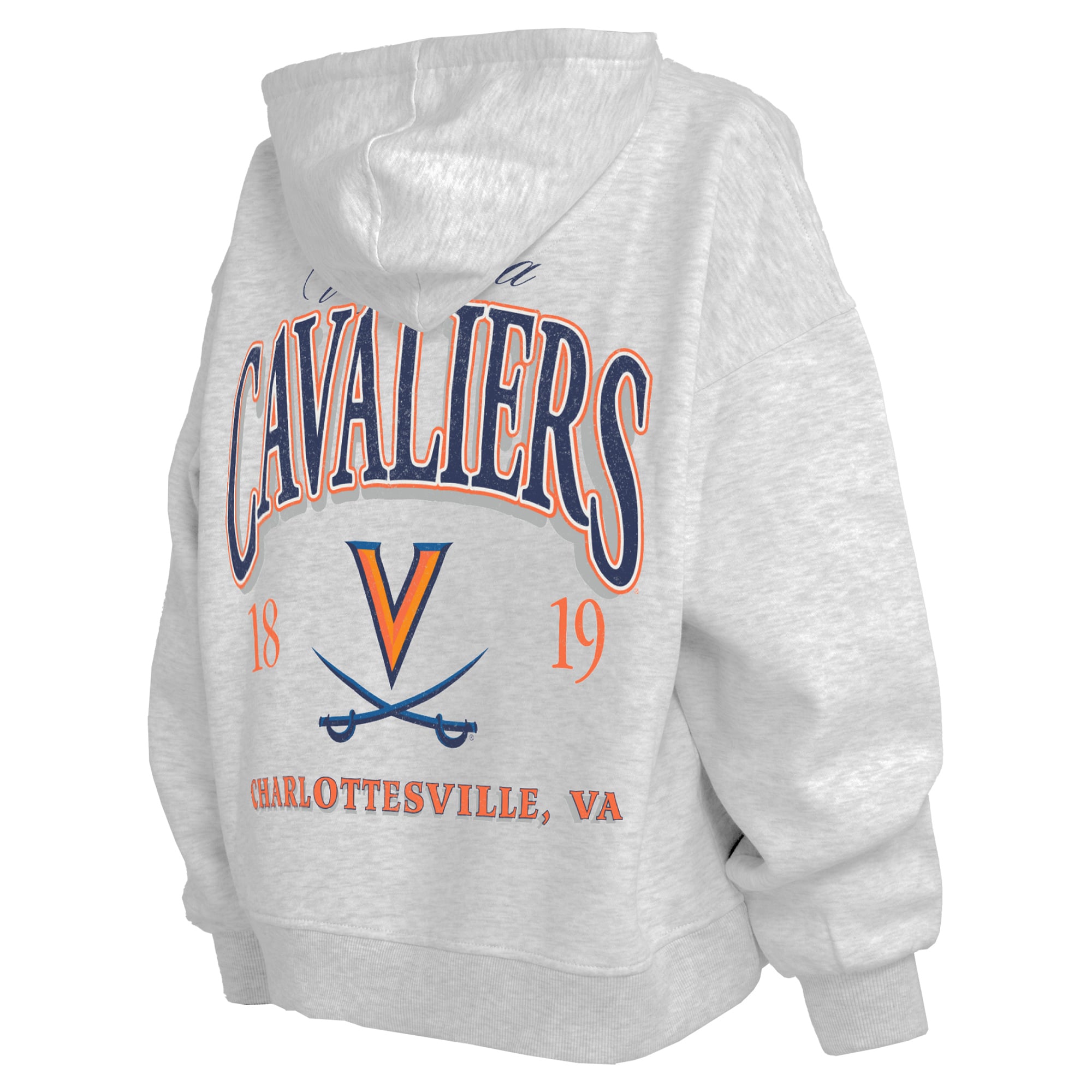Sweat à capuche zippé Janise gris chiné pour femme, Virginia Cavaliers, Pressbox.