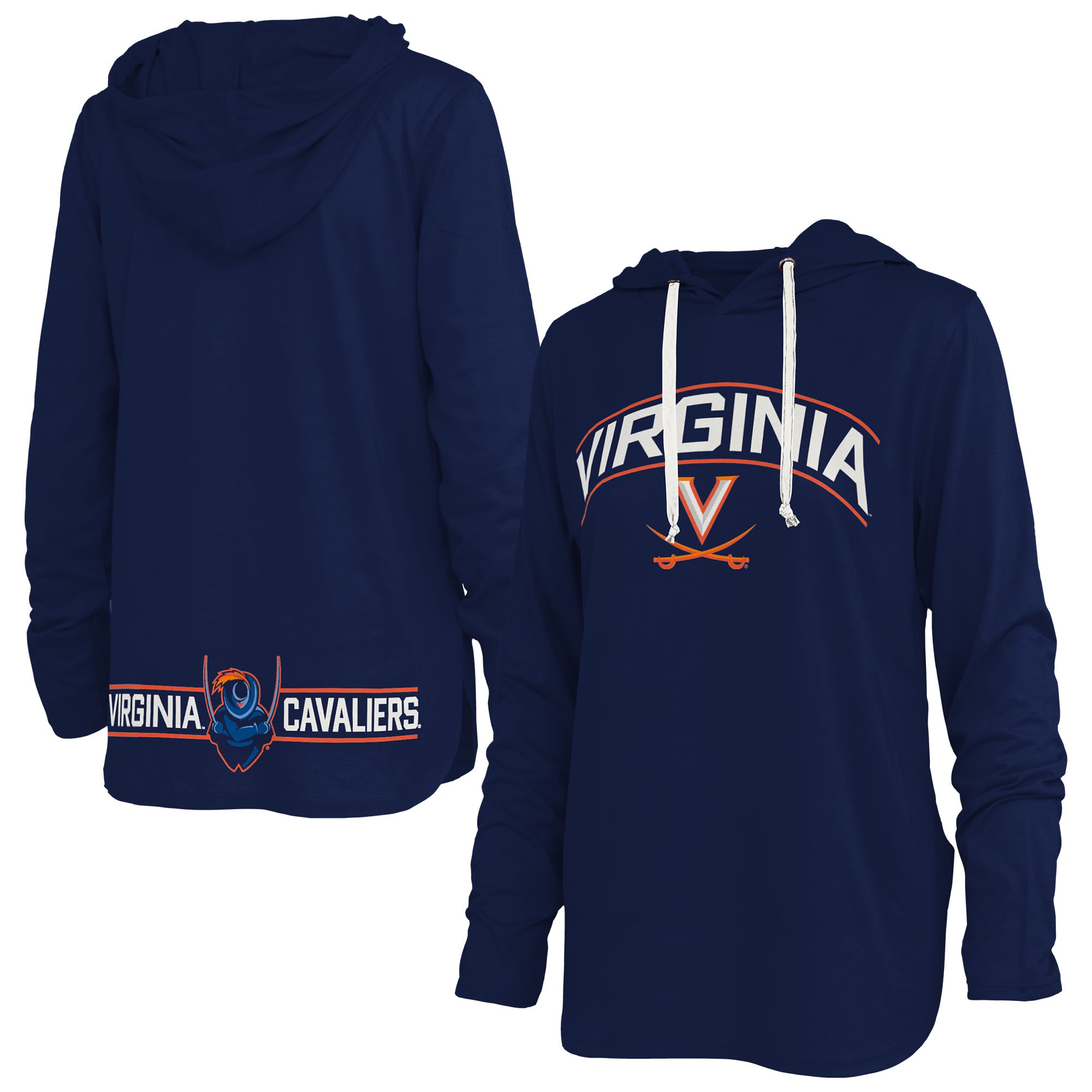 T-shirt à capuche manches longues Allie des Virginia Cavaliers, bleu marine, pour femmes, Pressbox