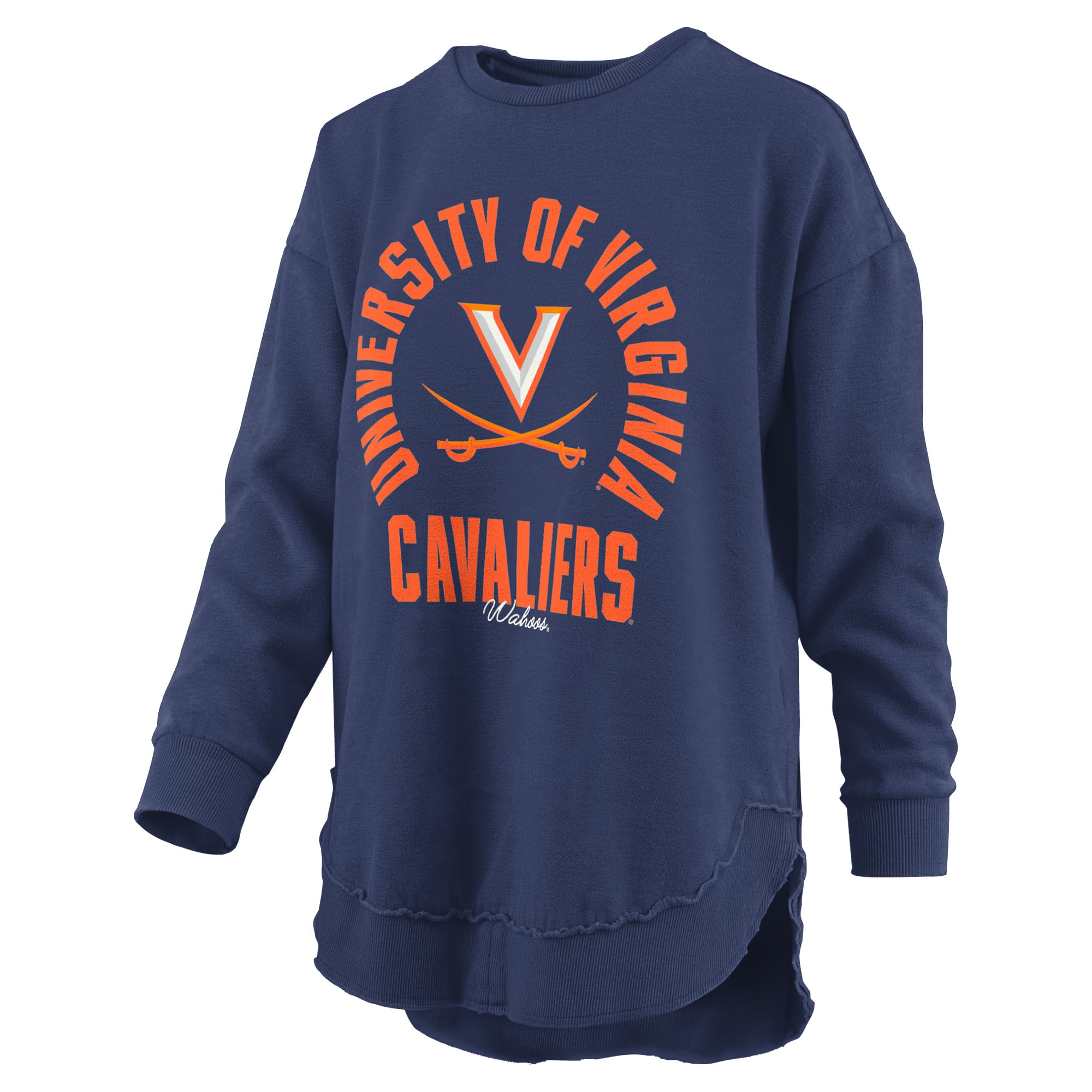Sweat-shirt à col rond Pressbox Navy Virginia Cavaliers Blitz pour femme